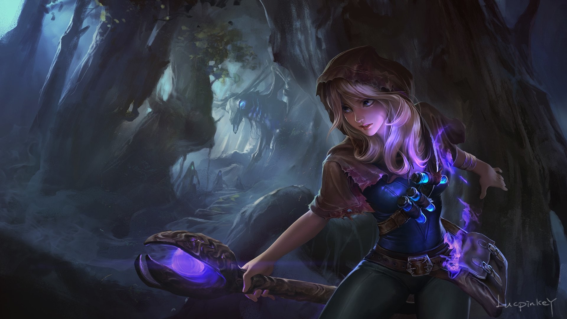 Lux, League of Legends, Bastone, Foresta, Full HD, sfondo per PC e portatile