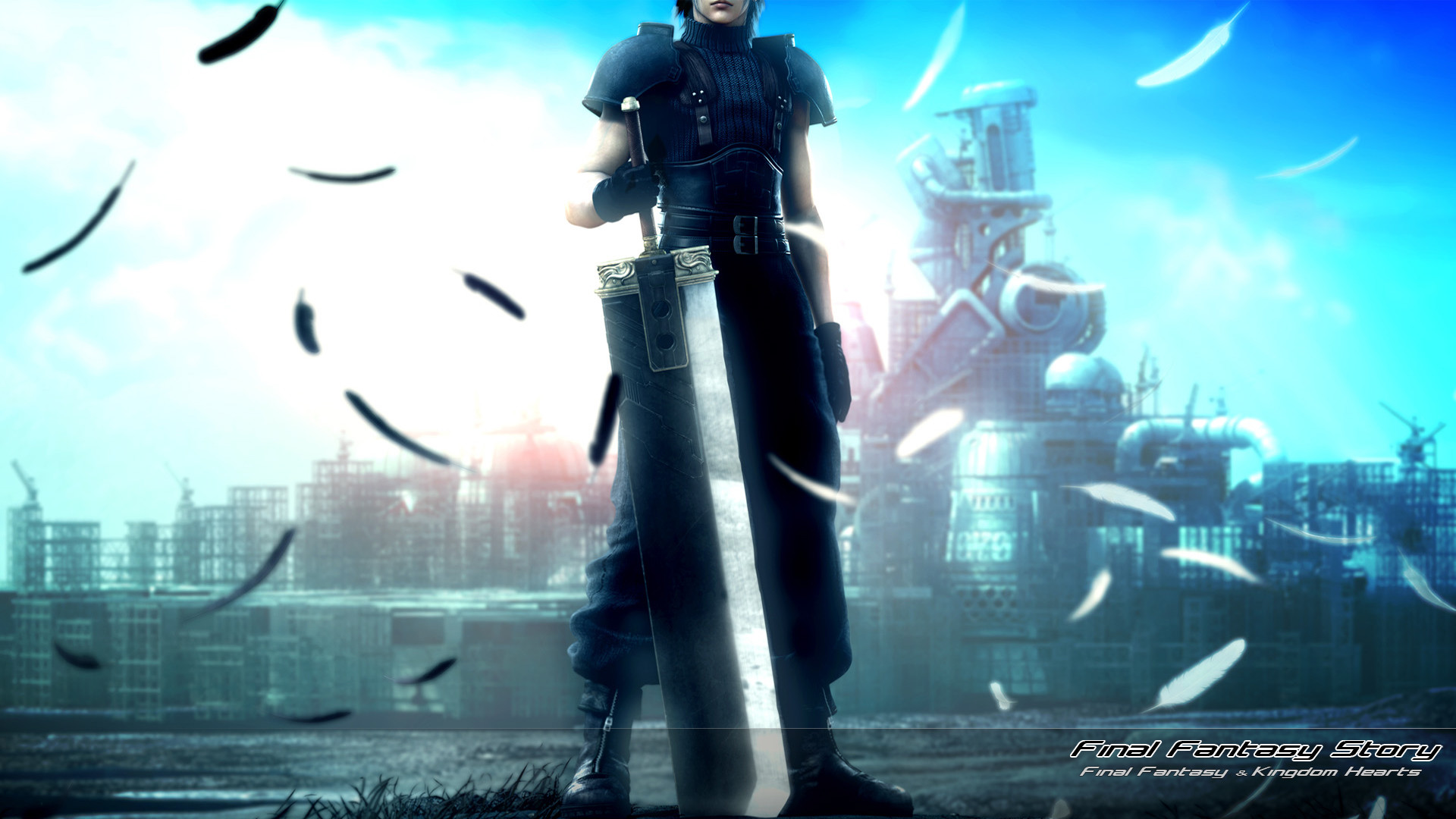 Zack Fair, Crisis Core: Final Fantasy VII, Buster Sword, Piume, Full HD, sfondo per PC e portatile