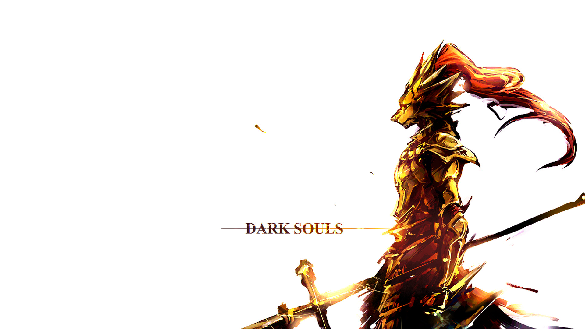Cavaliere Drago, Dark Souls, Logo, Illustrazione, Sfondo bianco, wallpaper desktop Full HD