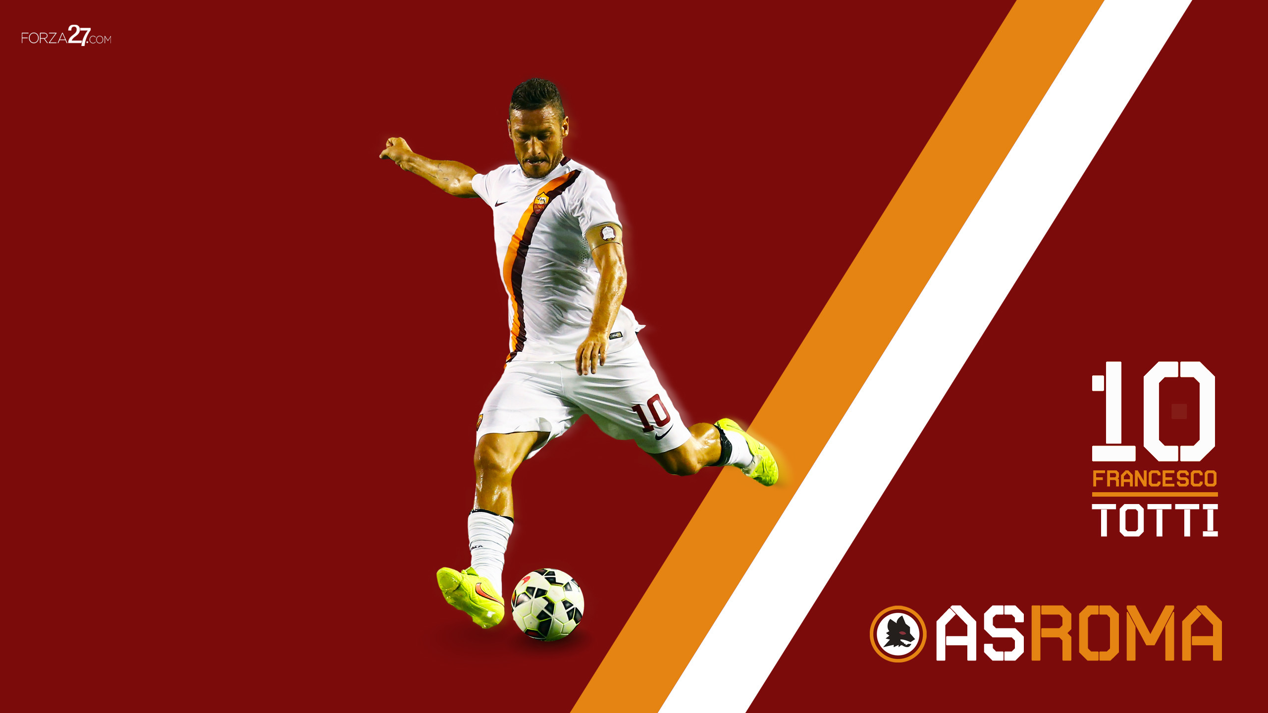 Francesco Totti, AS Roma, Numero 10, Tiro, Minimalismo, 2K 1440p, sfondo desktop