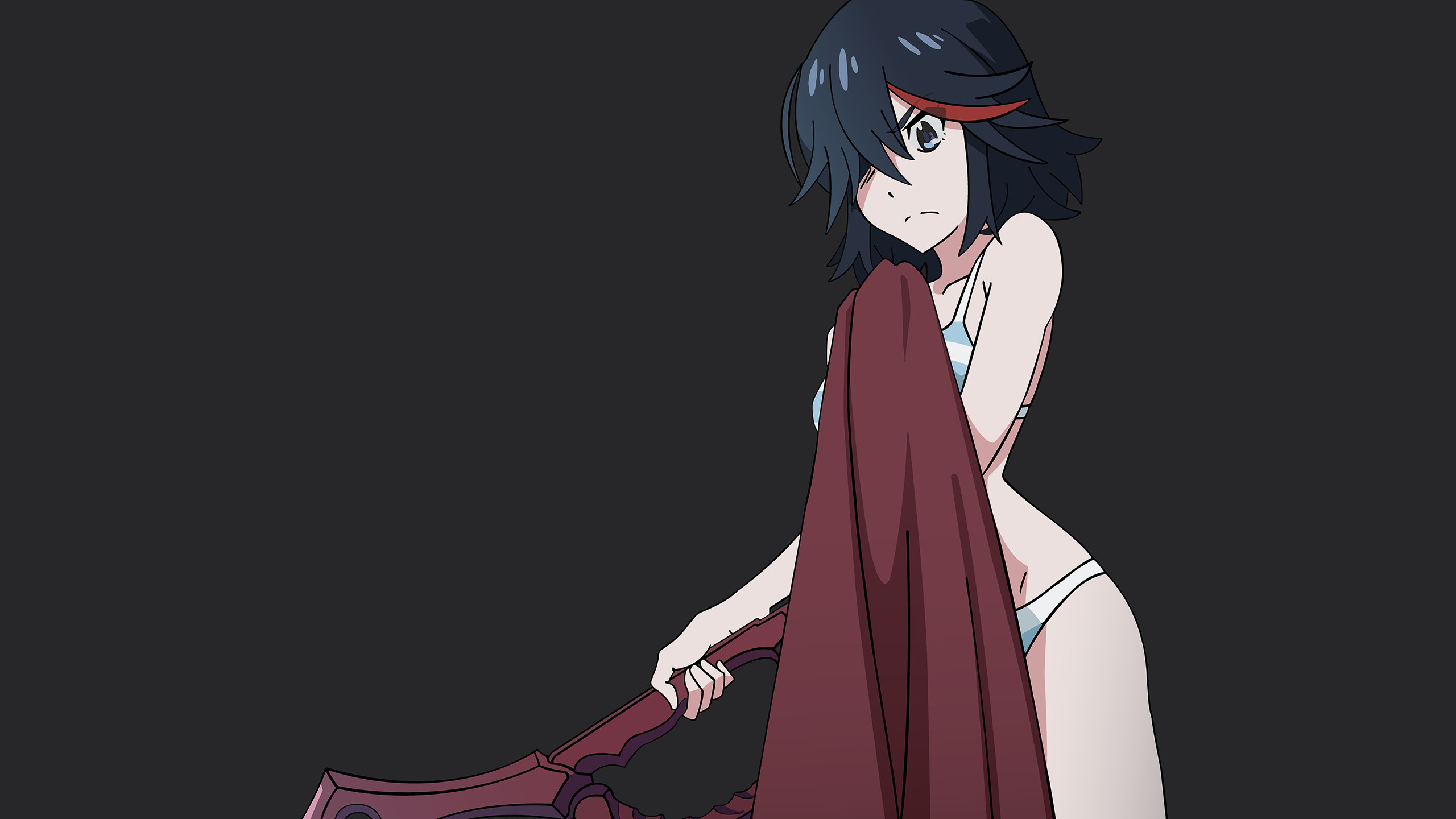 Ryuko Matoi, Kill la Kill, Mantello, Sfondo scuro, 2K, wallpaper per PC