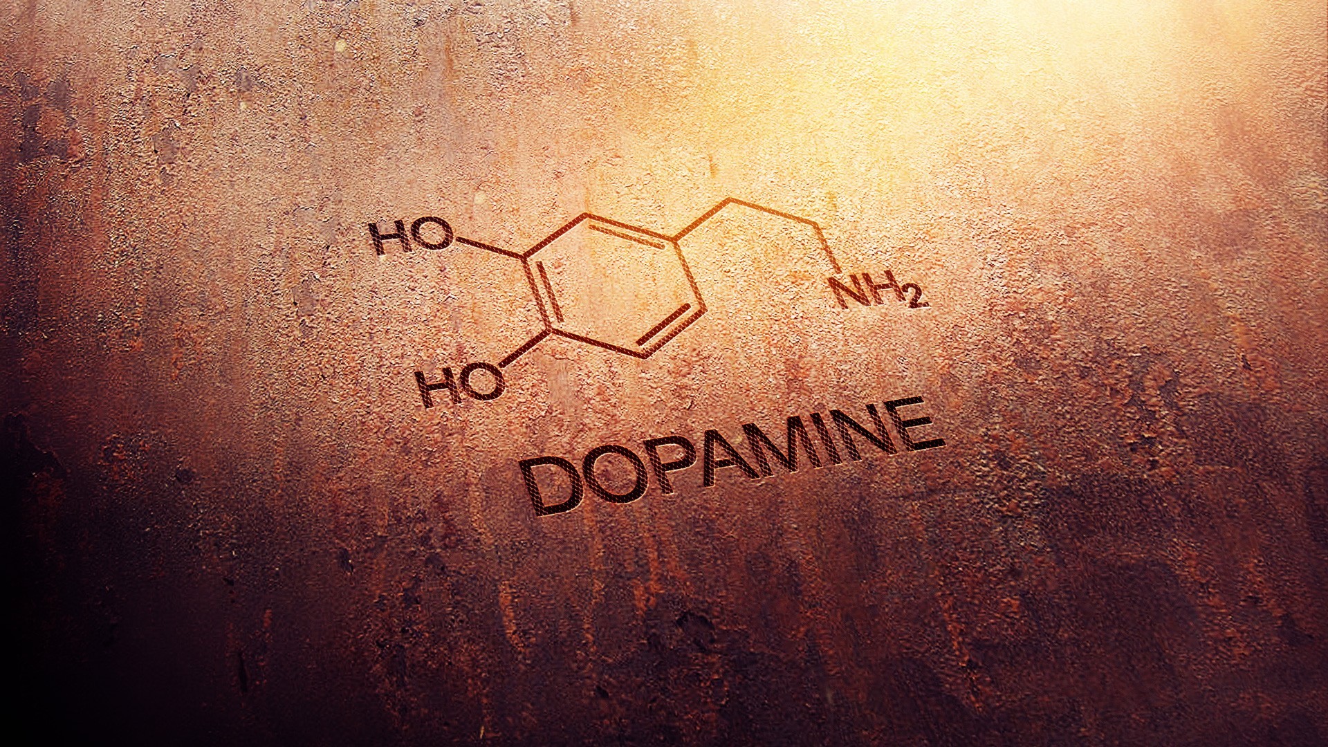 Dopamina, Formula di struttura, Texture, Marrone, 1920x1080, immagine di sfondo