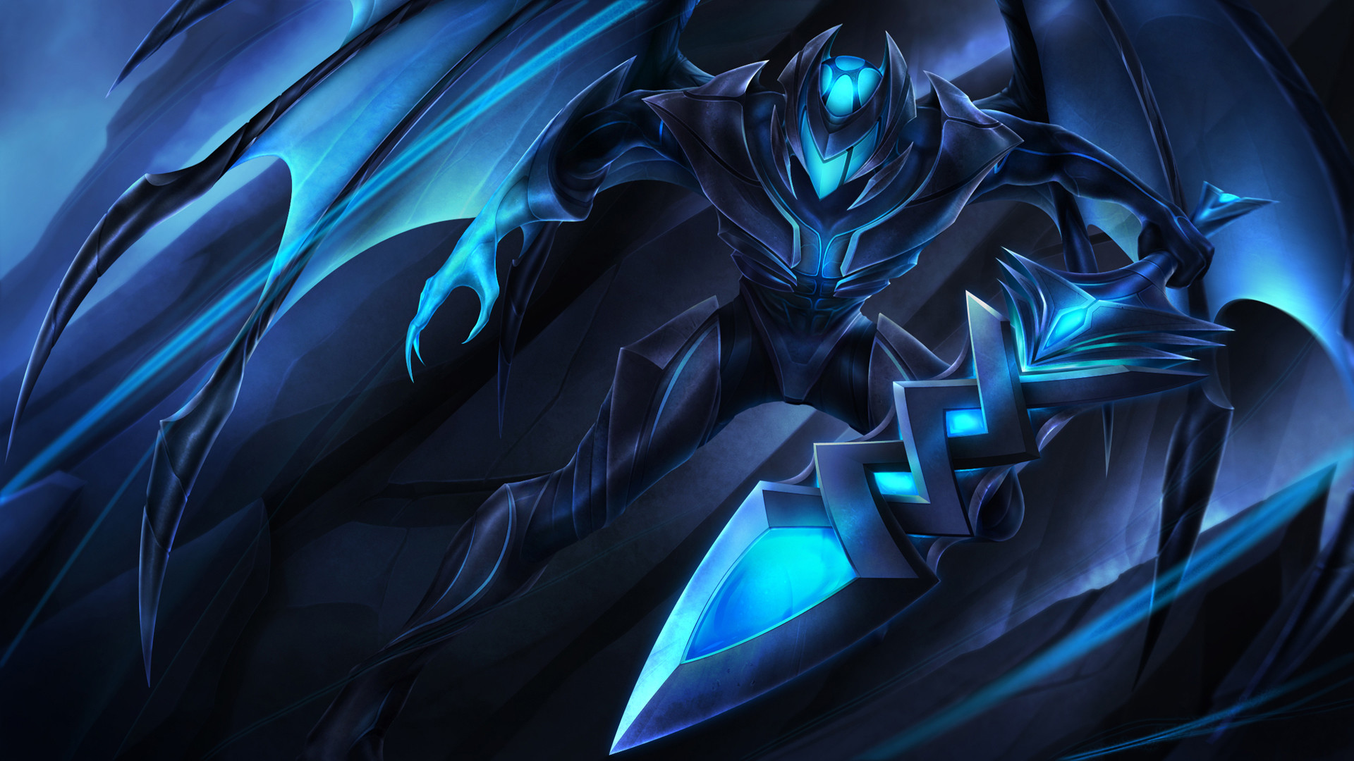 Kha'Zix, League of Legends, Blu, Artigli, Full HD, sfondo Windows 11