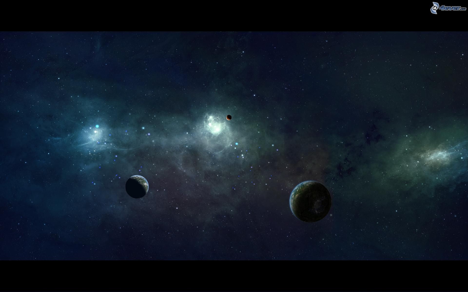 Pianeti, Nebulosa, Spazio, Stelle, 16:10 Full HD, sfondo widescreen