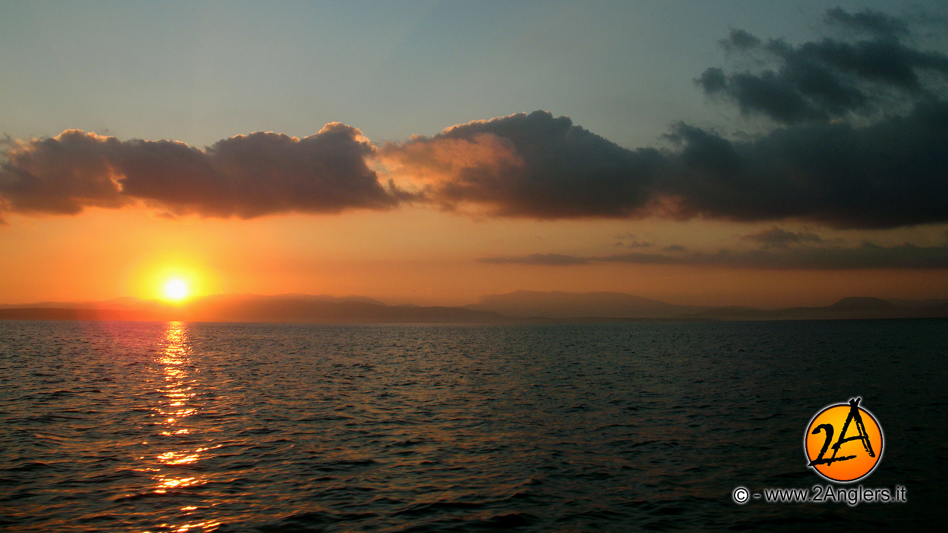 Tramonto, Mare, Nuvole, Orizzonte, 16:9 Full HD, sfondo widescreen