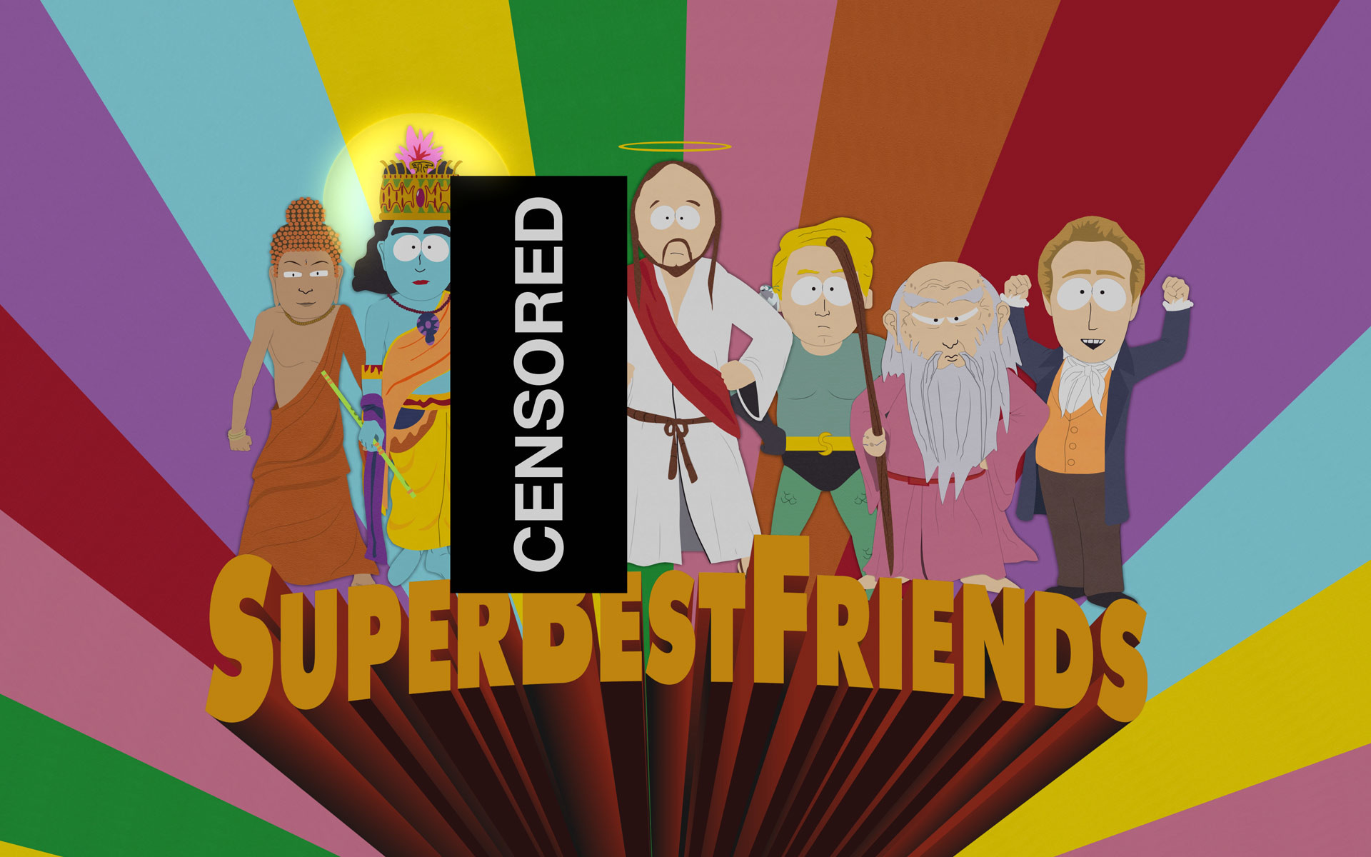 Super Best Friends, South Park, Censurato, Arcobaleno, 1920x1200, sfondo per PC
