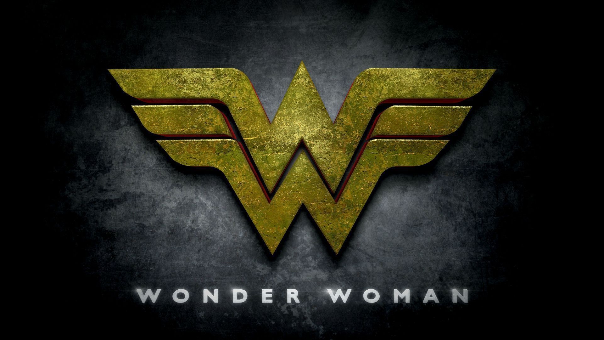 Wonder Woman, Logo WW, Oro, Sfondo scuro, Full HD, wallpaper desktop