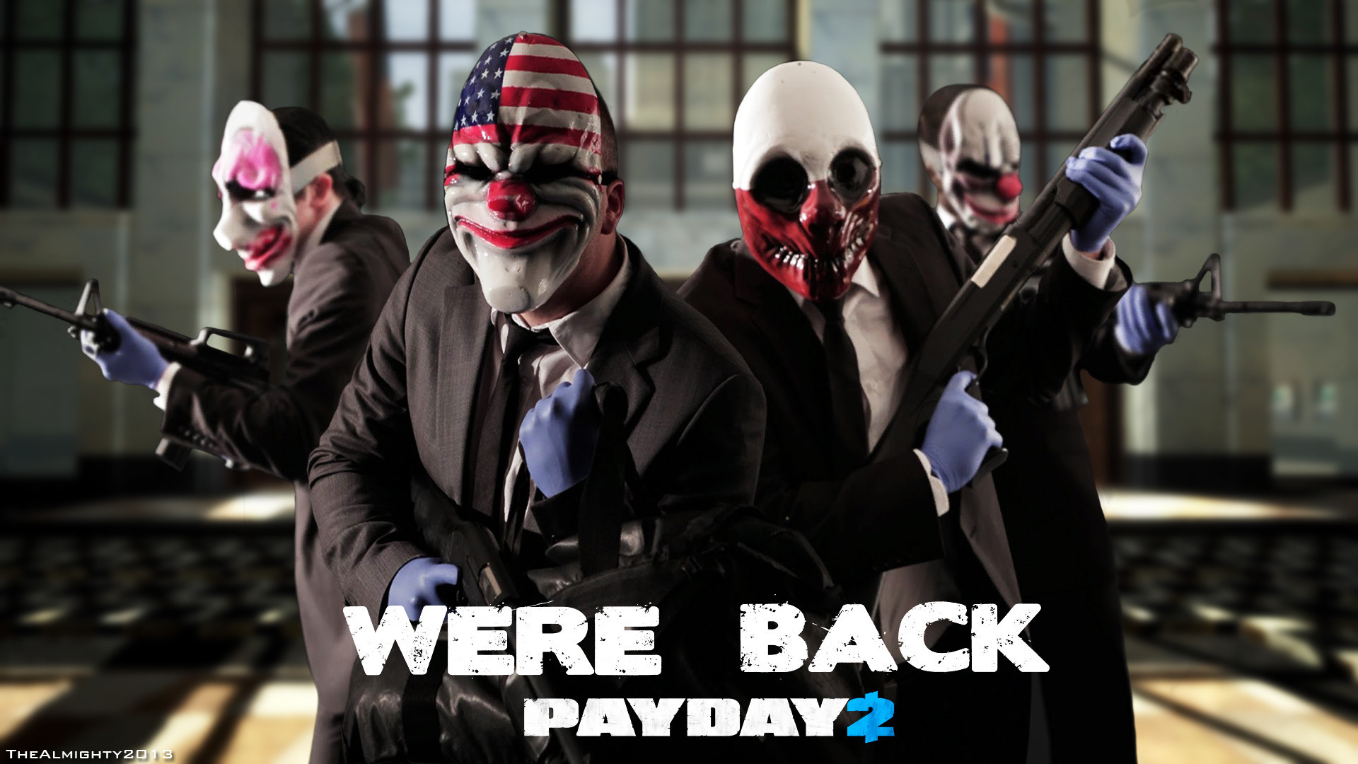Payday Gang, Payday 2, We're Back, Fucili, Full HD, sfondo desktop
