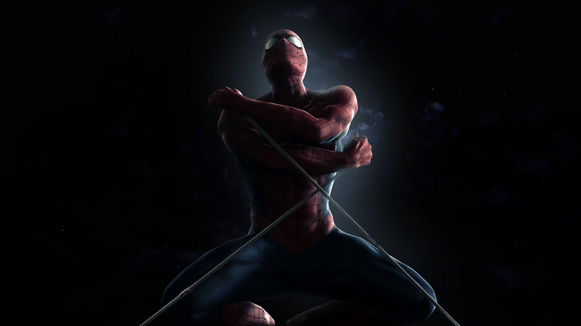 Spider-Man, The Amazing Spider-Man, Sfondo nero, 16:9 Full HD, wallpaper widescreen