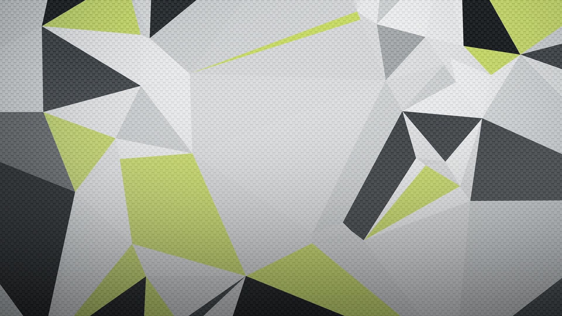 Low poly, Poligoni, Grigio, Verde lime, Full HD, sfondo desktop