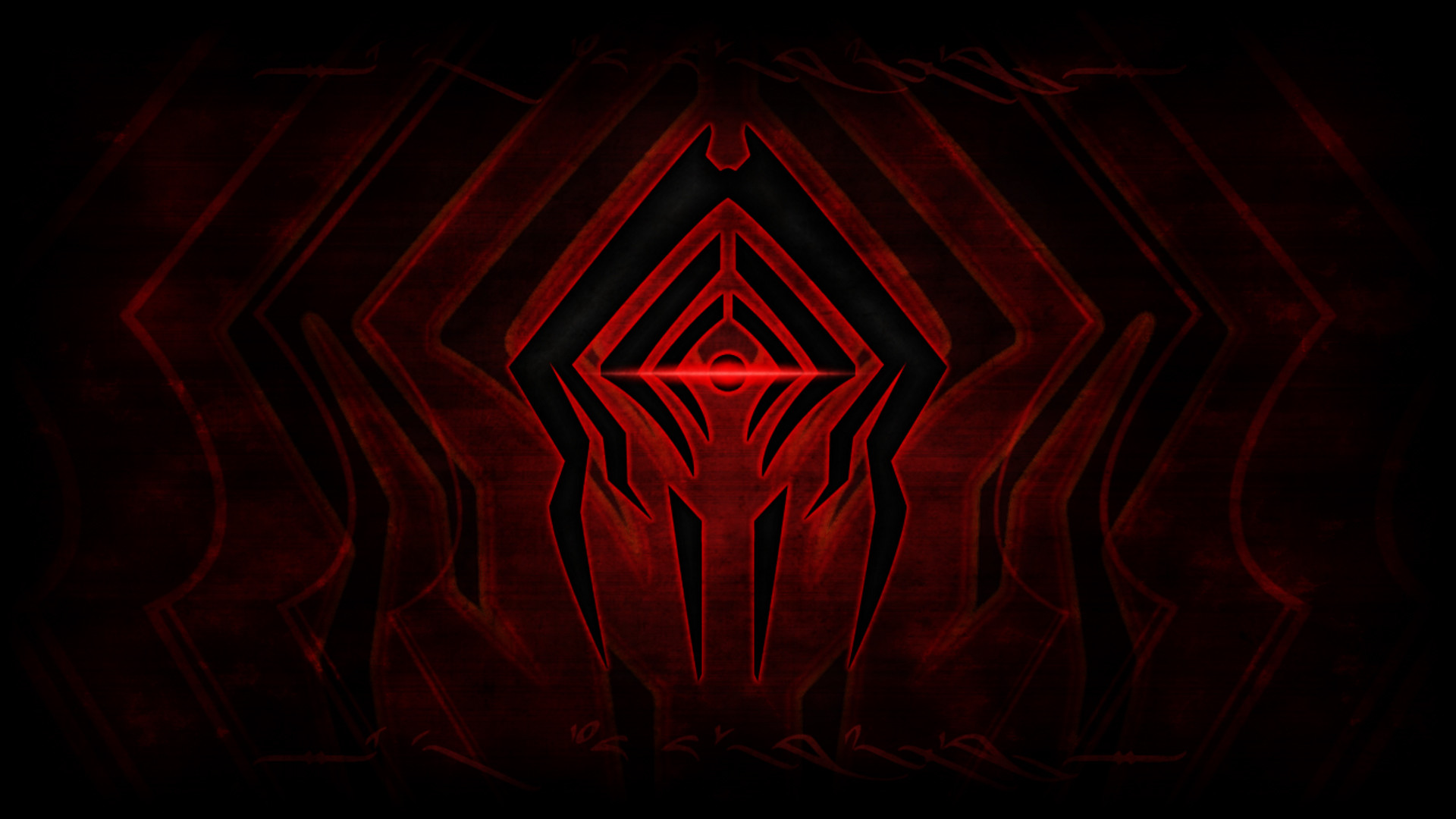 Warframe, Logo Lotus, Rosso, Sfondo nero, Full HD, wallpaper per portatile
