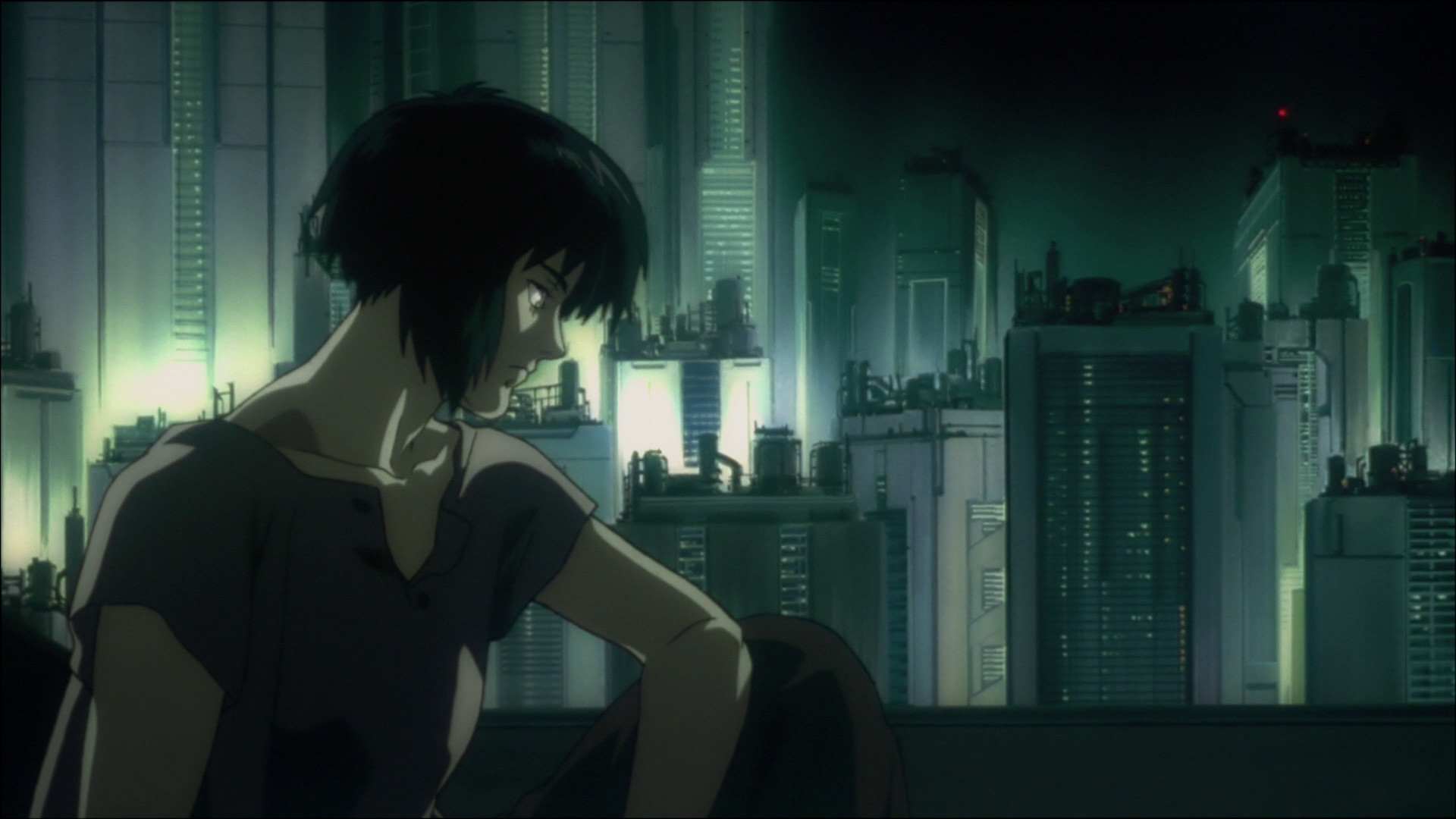 Motoko Kusanagi, Ghost in the Shell (1995), Città notturna, Full HD 1080p, sfondo desktop