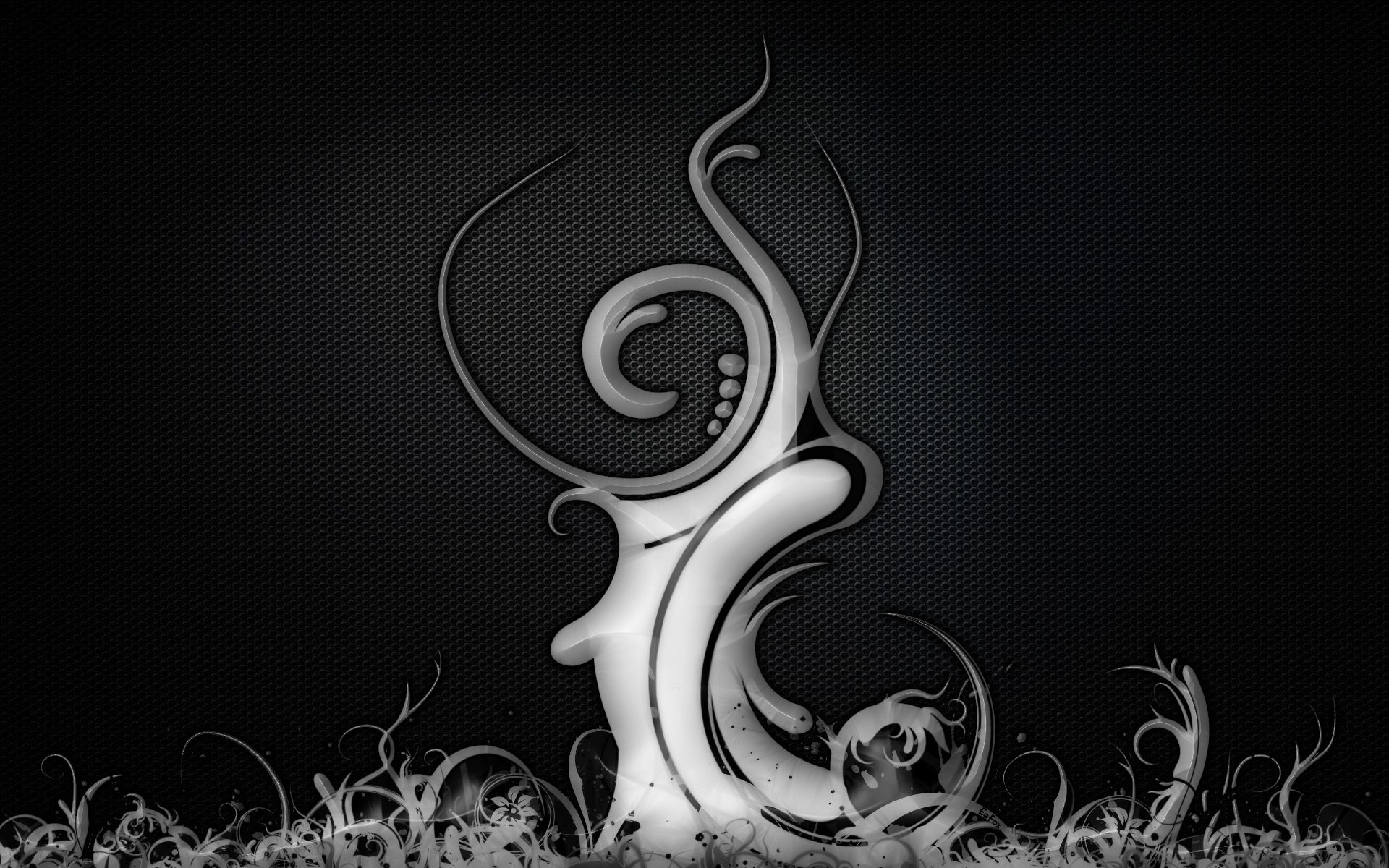Scultura astratta, Volute, Fibra di carbonio, Bianco e nero, 1920x1200, sfondo MacBook Pro