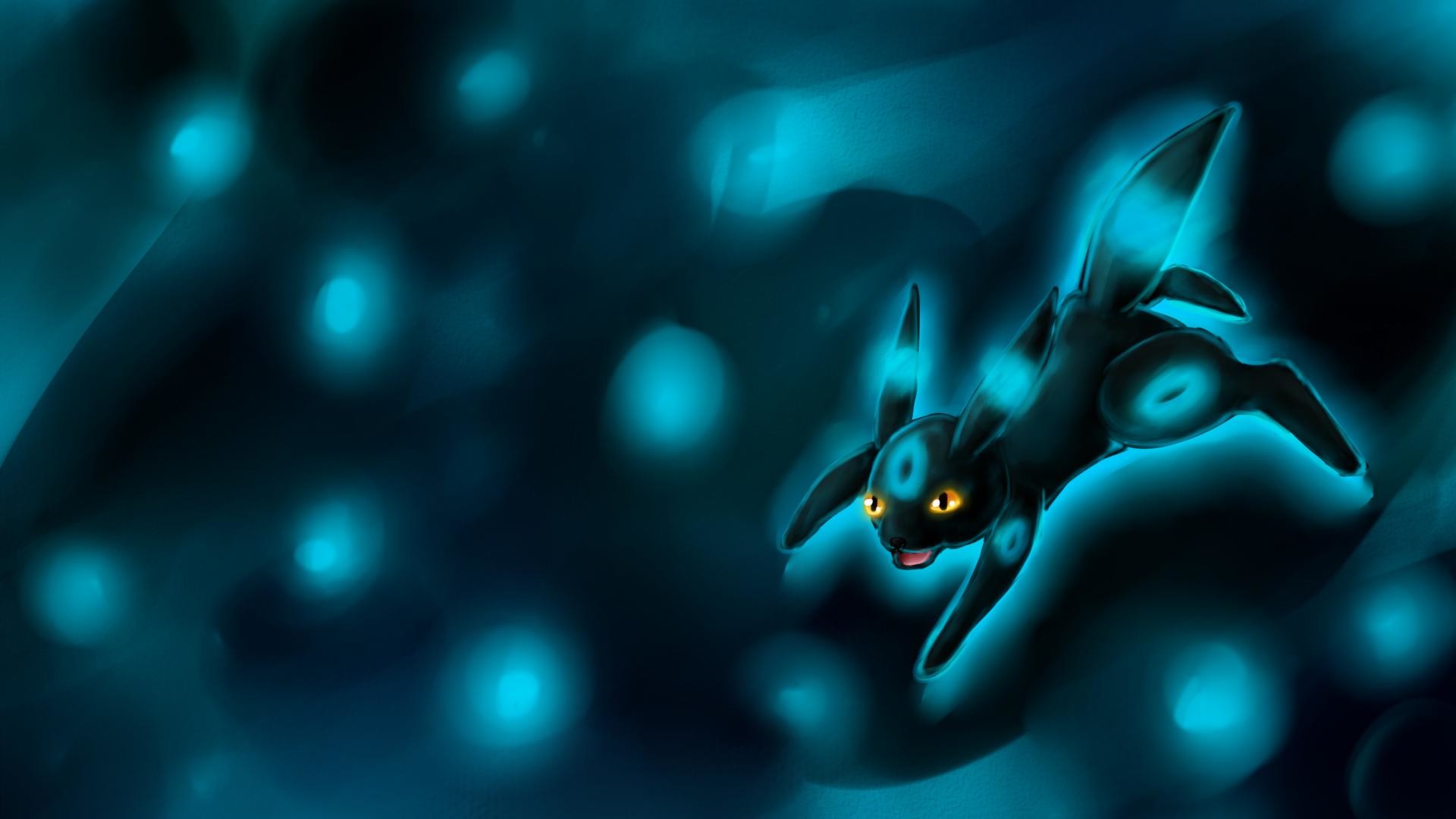 Umbreon cromatico, Umbreon, Pokémon, Turchese, Bokeh, Full HD 1080p, sfondo desktop