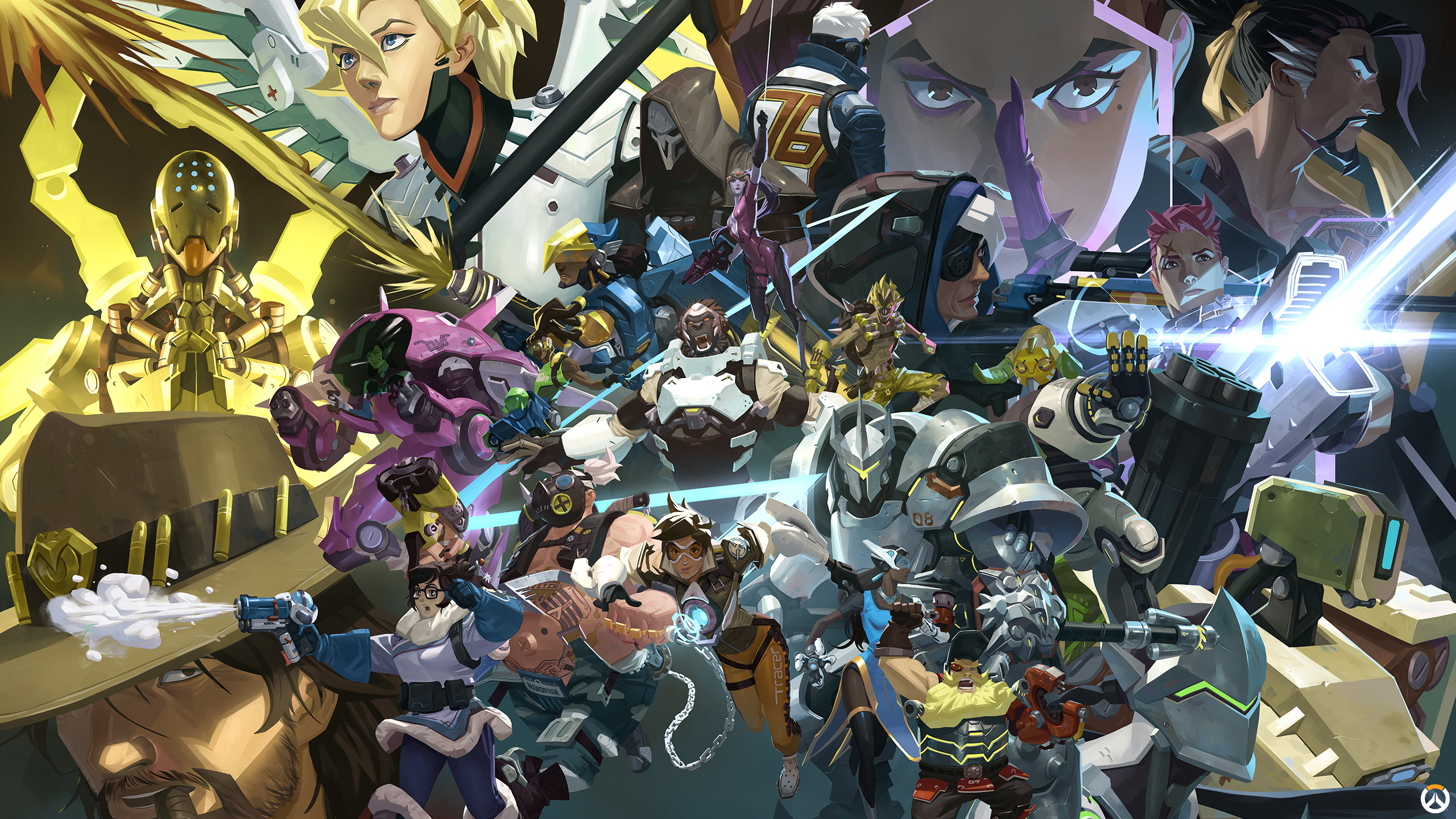 Overwatch, McCree, Zenyatta, Genji, Arte digitale, 2K, sfondo per portatile