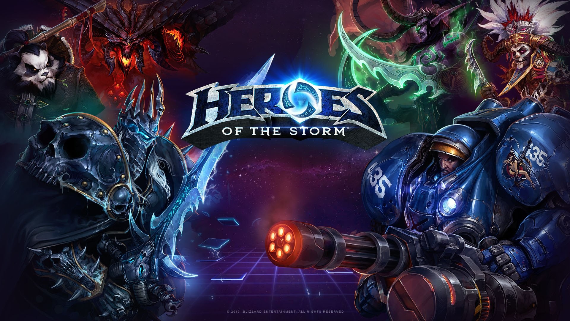 Heroes of the Storm, Blizzard, Arthas, Tychus, Diablo, 16:9 Full HD, sfondo widescreen