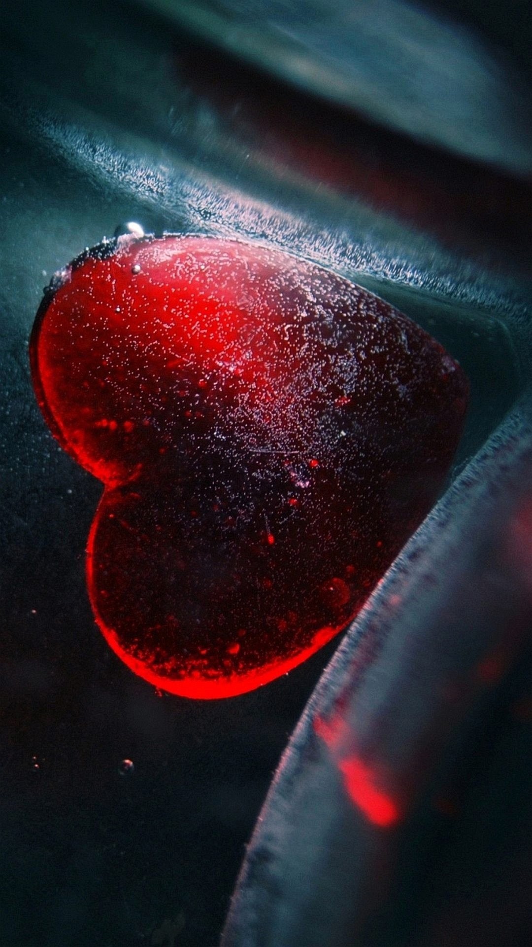 Cuore rosso, Gelatina, Macro, immagine di sfondo iPhone
