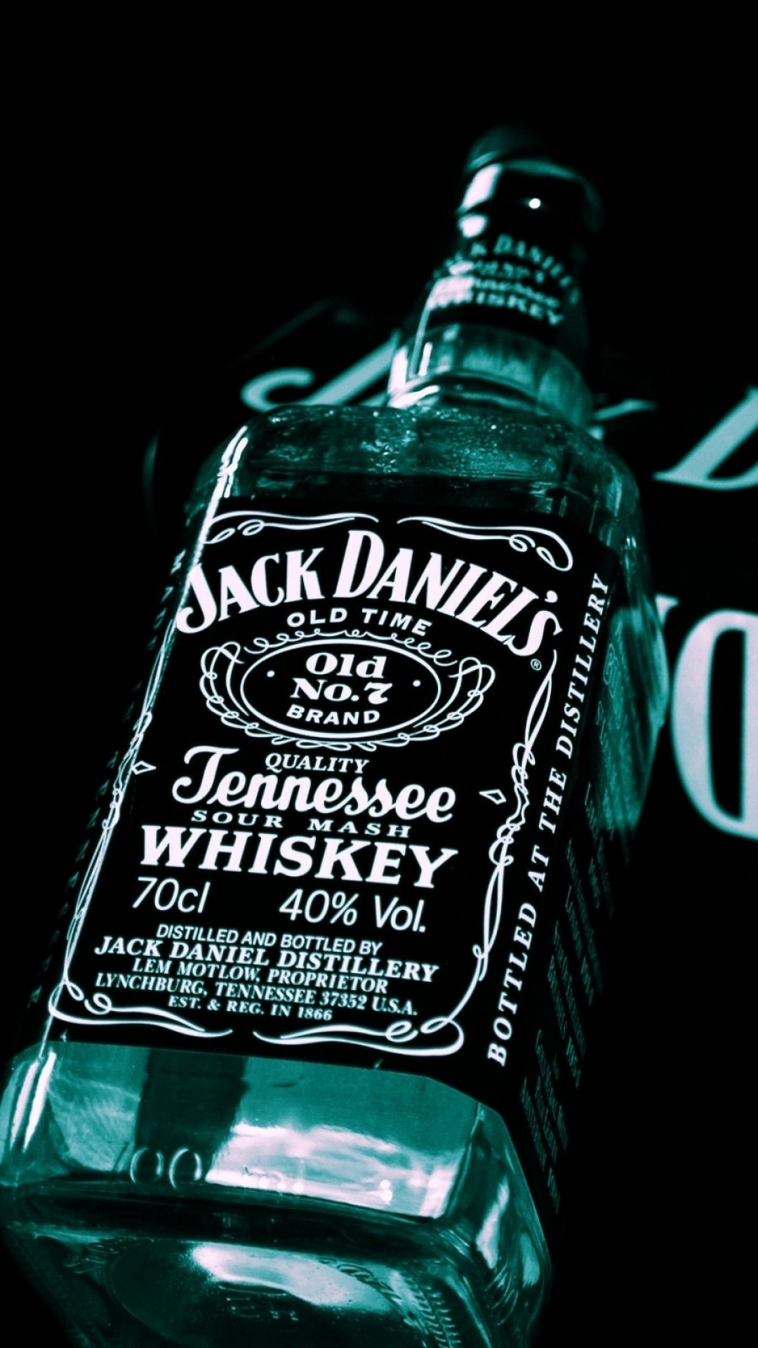 Jack Daniel's, Whiskey, Bottiglia, Sfondo nero, 1080x1920, schermata di blocco iPhone