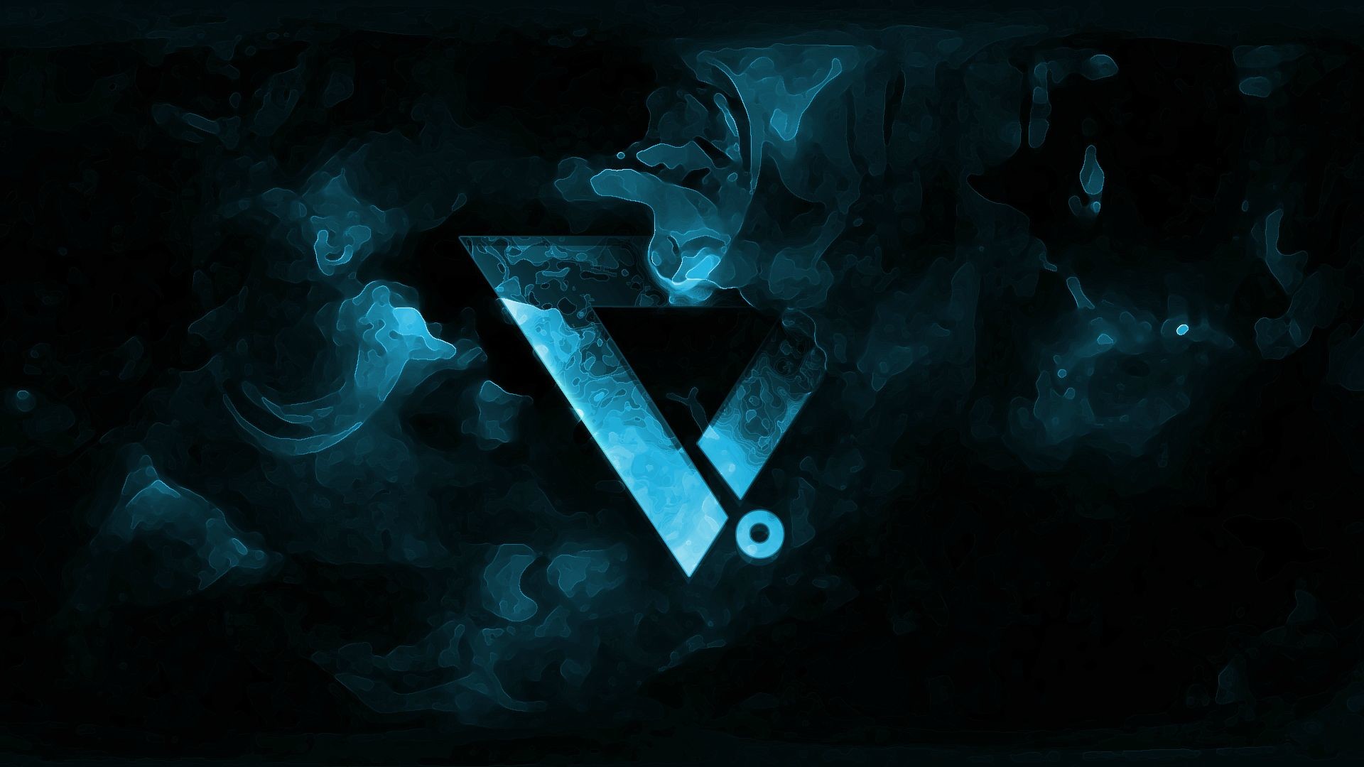 Warframe, Simbolo, Azzurro, Sfondo scuro, 16:9 Full HD, wallpaper widescreen