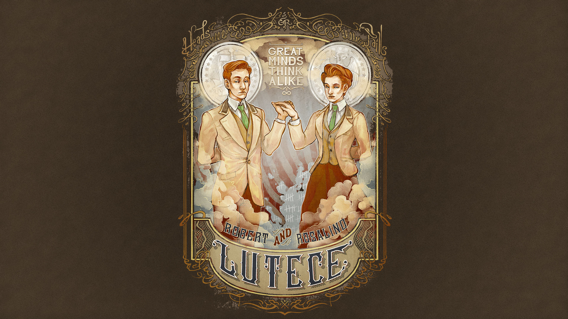 Fratelli Lutece, BioShock Infinite, Art nouveau, Poster, Full HD, sfondo Windows 11