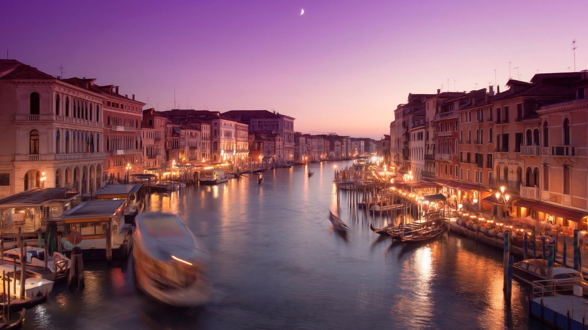 Canal Grande, Venezia, Italia, Crepuscolo, 1920x1080, immagine di sfondo