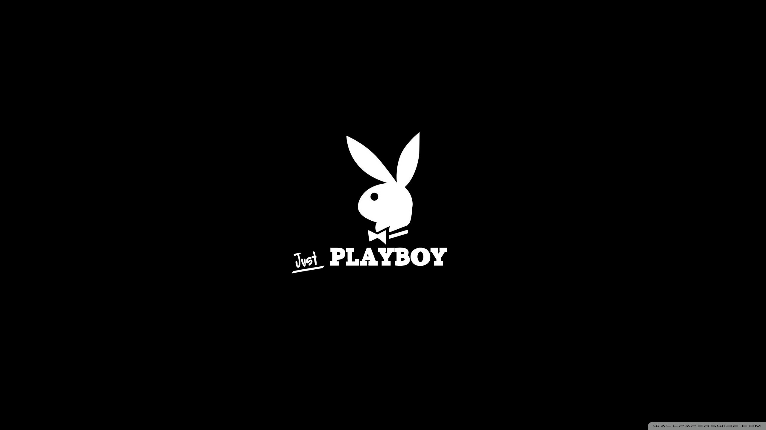 Playboy, Coniglietto, Logo, Sfondo nero, 2K, wallpaper desktop