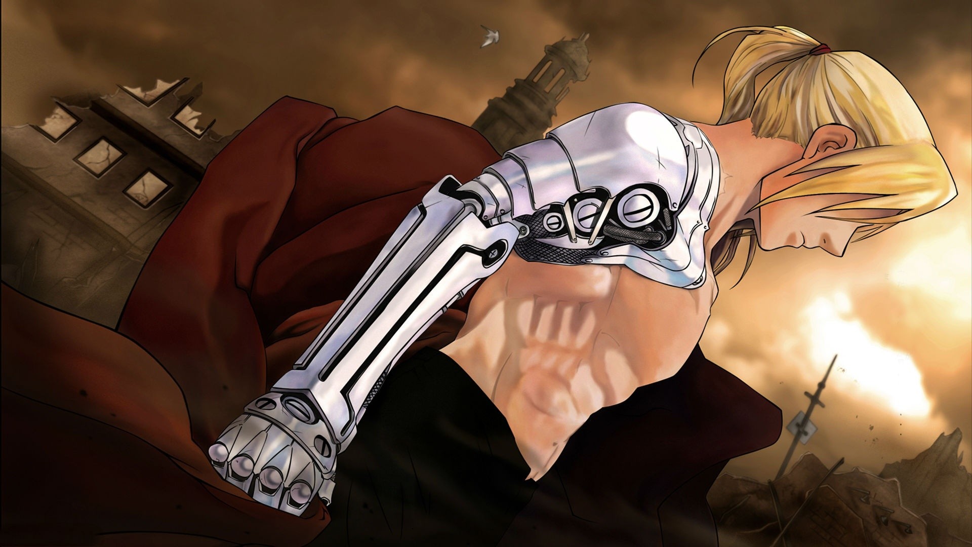 Edward Elric, Fullmetal Alchemist: Brotherhood, Automail, Primo piano, sfondo desktop 1080p