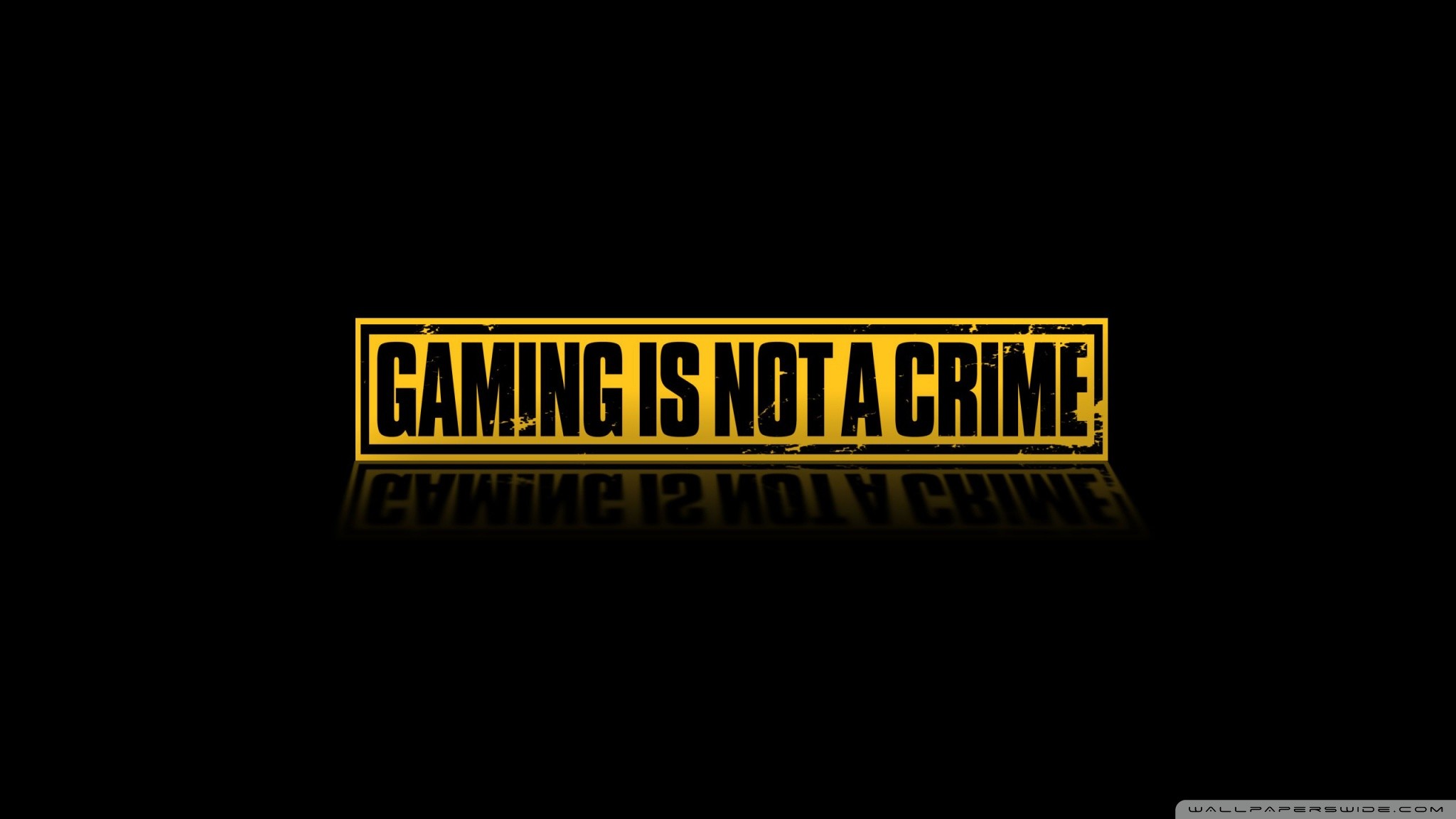 Gaming Is Not a Crime, Scritta gialla, Sfondo nero, Full HD, wallpaper desktop