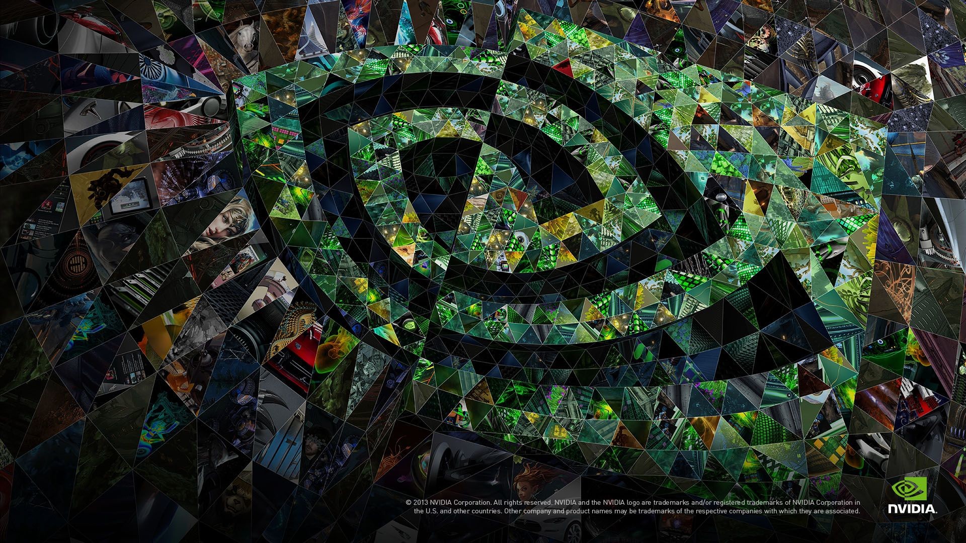 Logo Nvidia, Nvidia, Mosaico, Collage giochi, Full HD 1080p, sfondo desktop