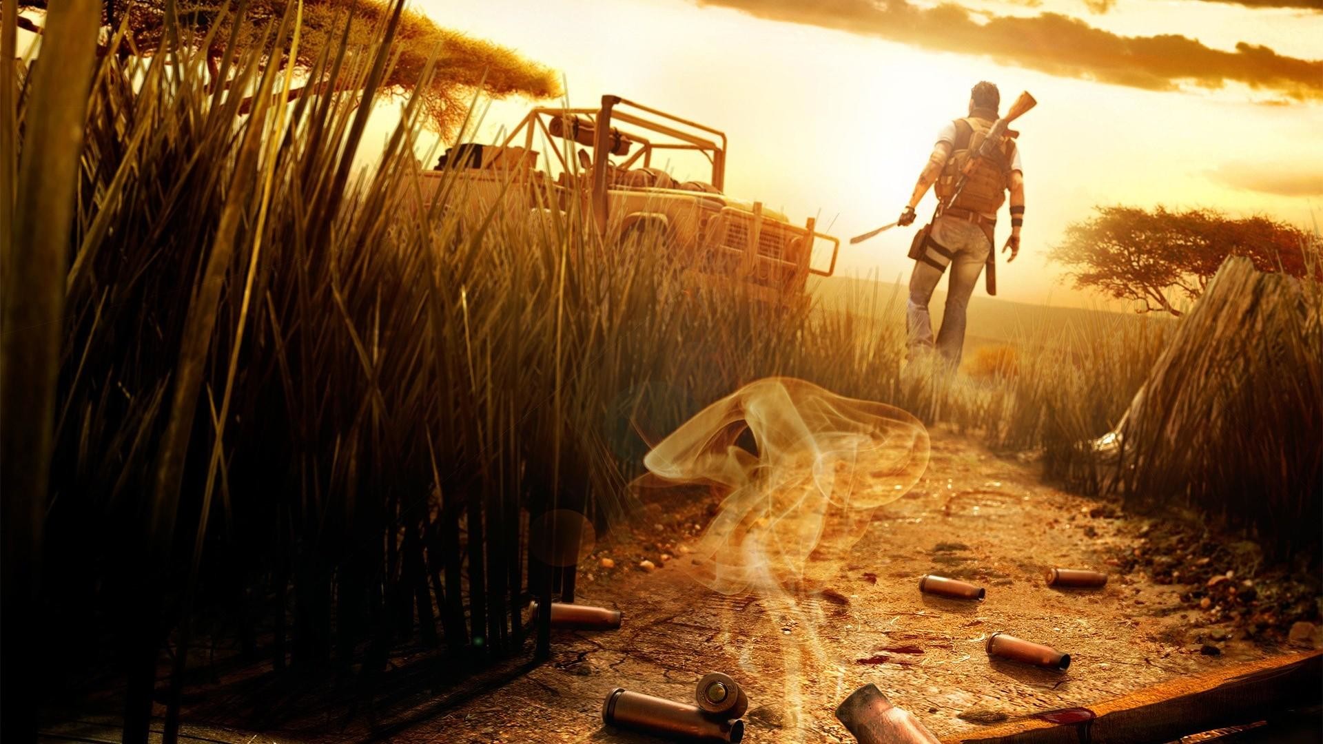 Far Cry 2, Savana, Tramonto, Bossoli, Full HD 1080p, sfondo desktop