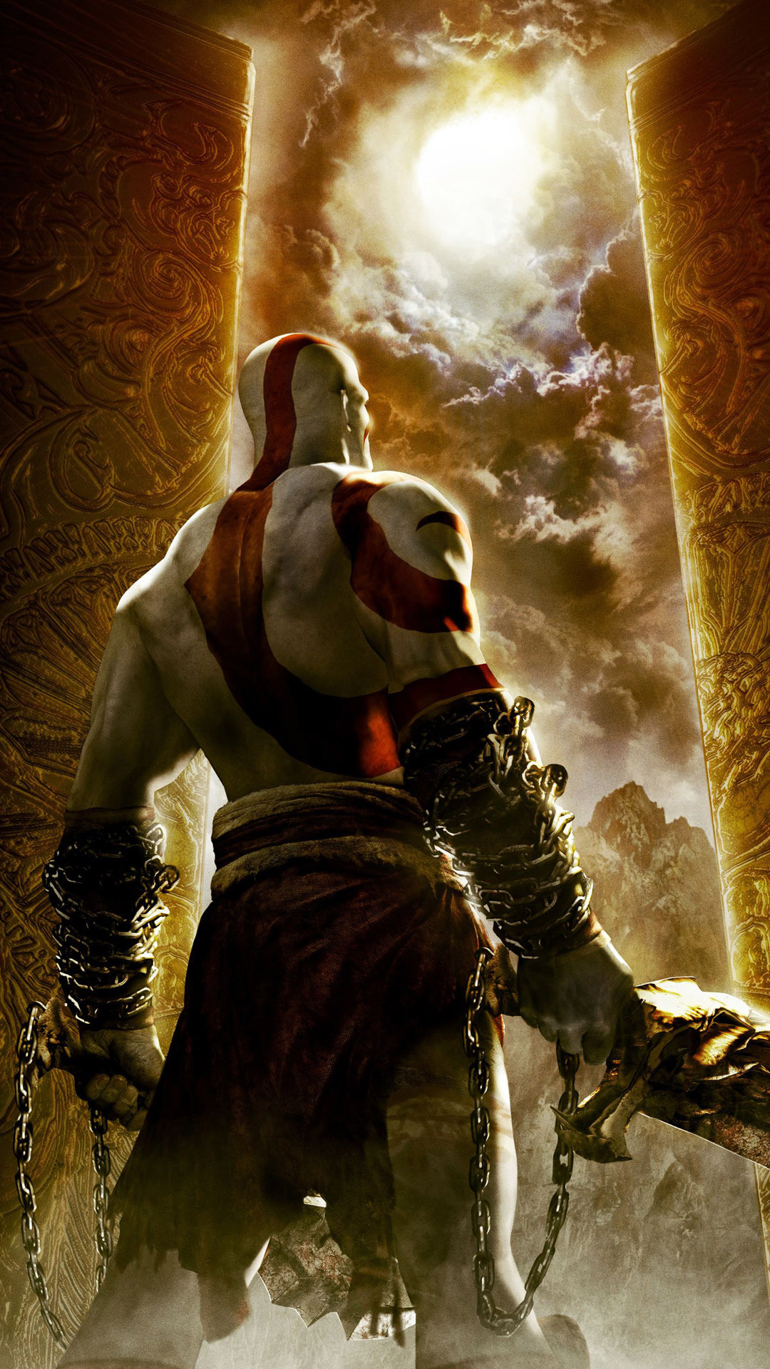 Kratos, God of War, Portale, Luce, Full HD, sfondo per iPhone e Android