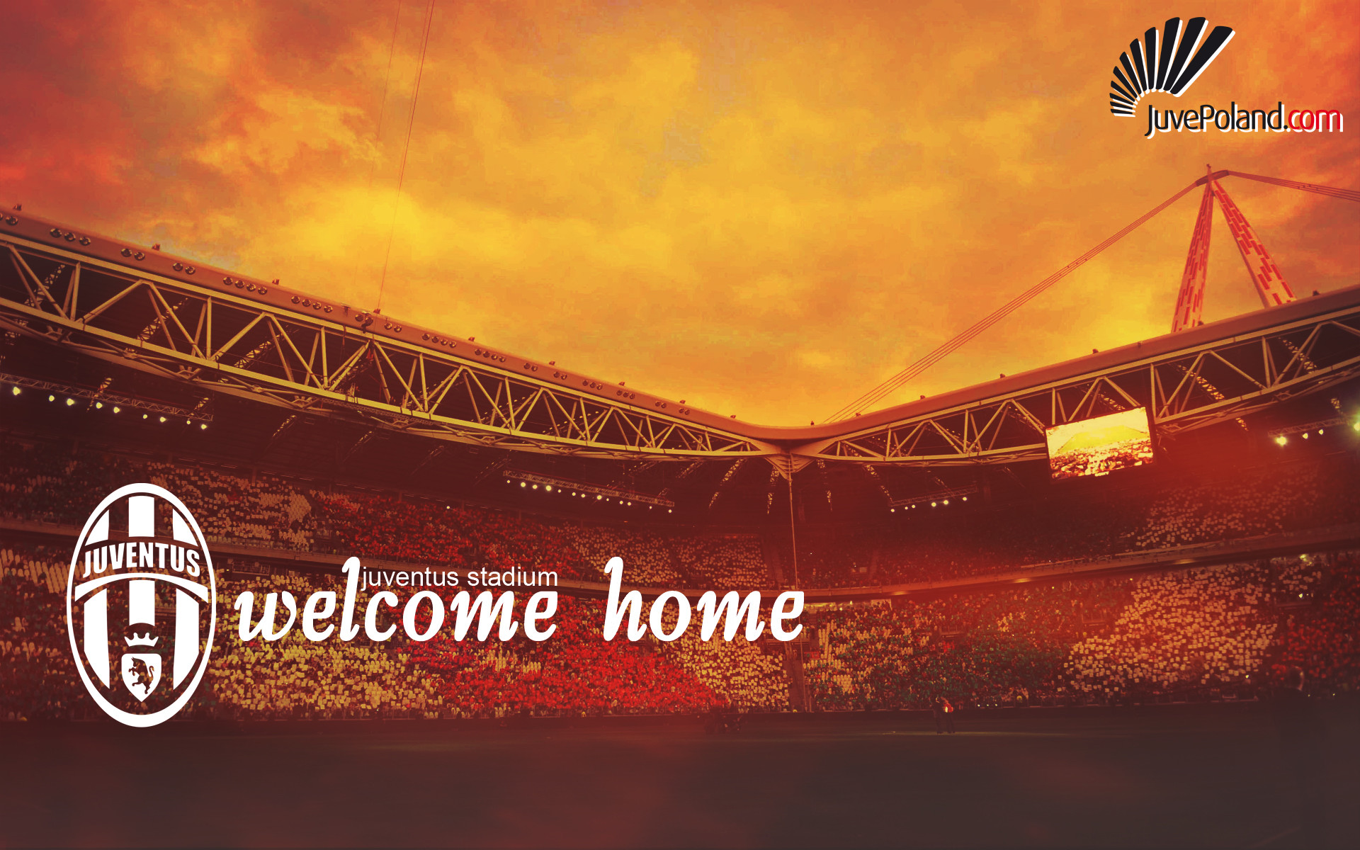Juventus Stadium, Welcome Home, Tramonto, Logo, 1920x1200, sfondo per PC