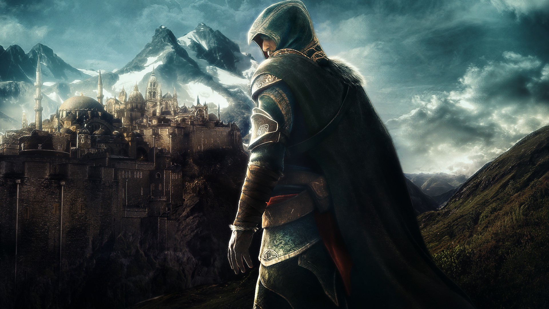 Ezio Auditore, Assassin's Creed: Revelations, Costantinopoli, Montagne, sfondo 16:9 Full HD
