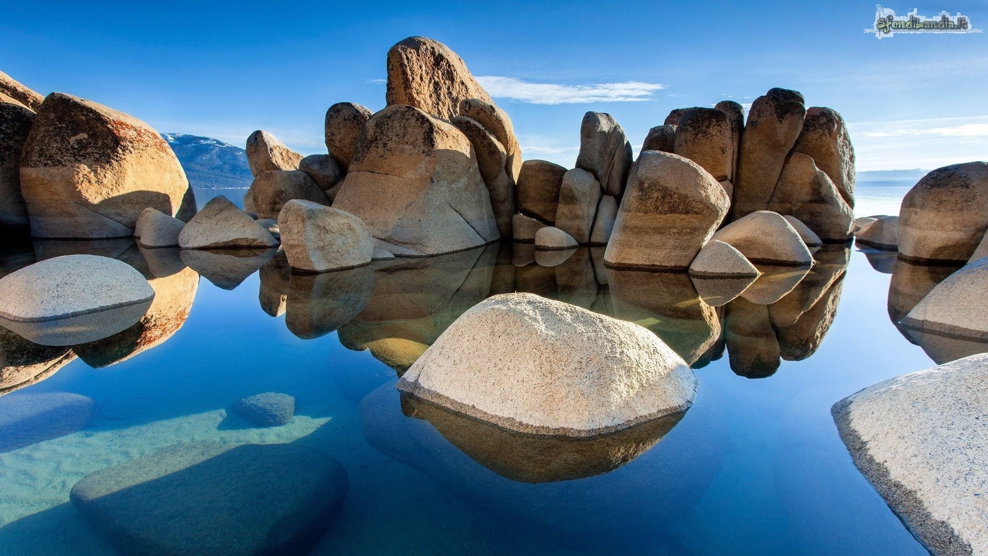 Lago Tahoe, Massi, Lago, Riflesso, sfondo per desktop