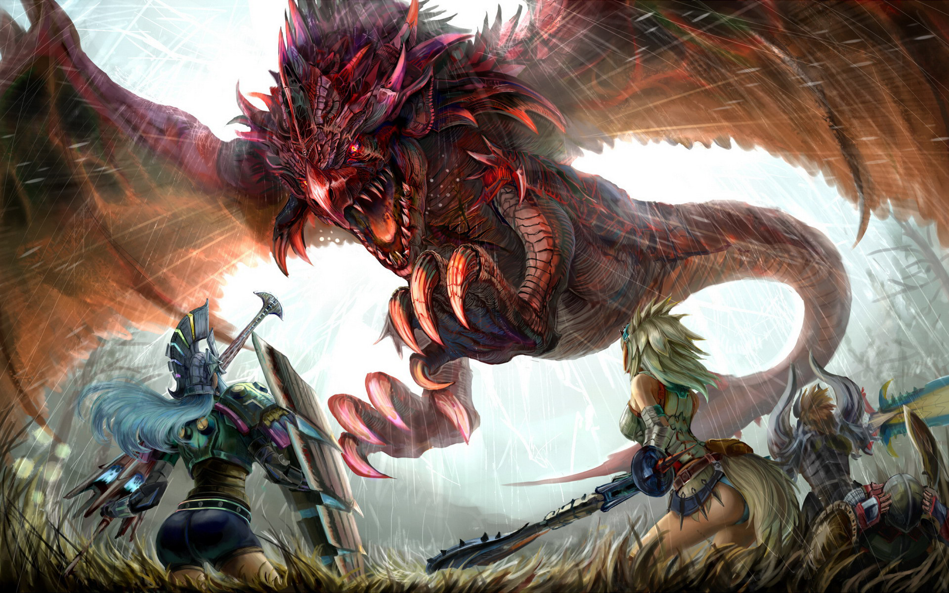 Rathian, Monster Hunter, Cacciatori, Rosso, 1920x1200, sfondo MacBook Pro