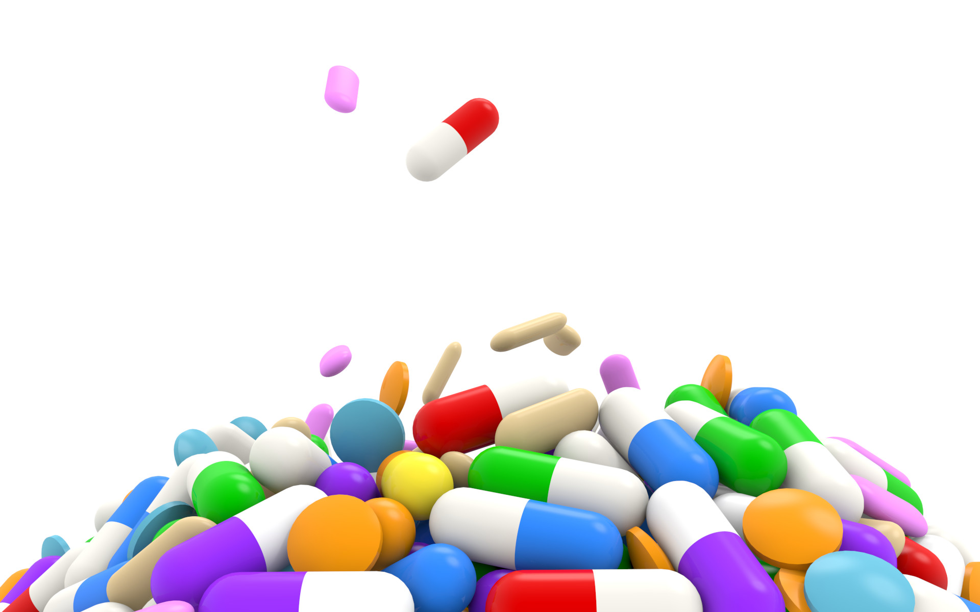 Pillole, Capsule, Mucchio, Sfondo bianco, 16:10 Full HD, wallpaper widescreen
