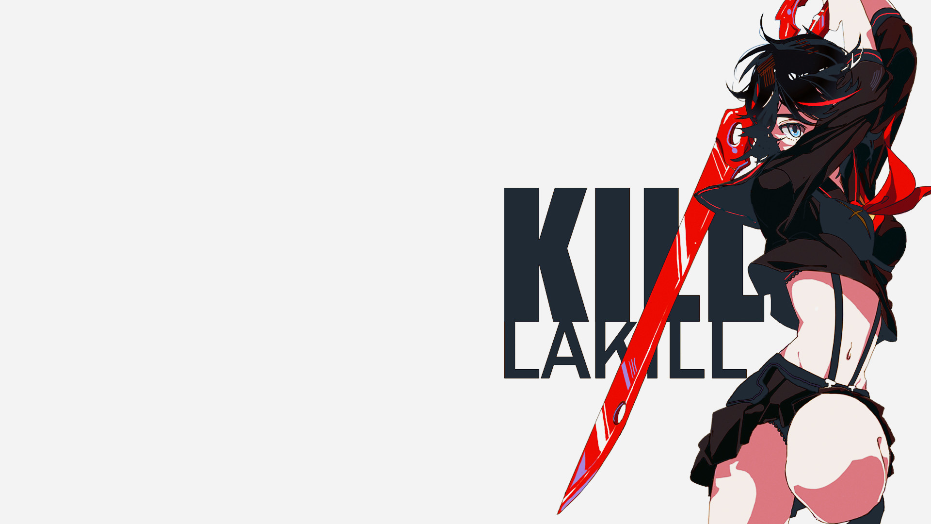 Ryuko Matoi, Kill la Kill, Senketsu, Forbice-spada, Sfondo bianco, wallpaper per portatile
