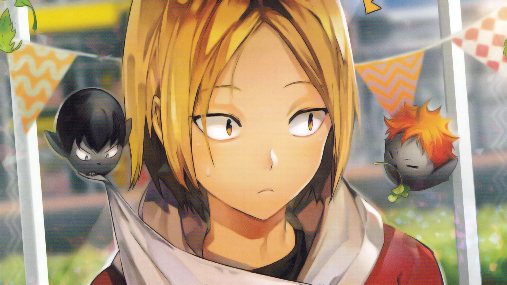 Kenma Kozume, Nekoma, Haikyu!!, Primo piano, 16:9 Full HD, sfondo widescreen