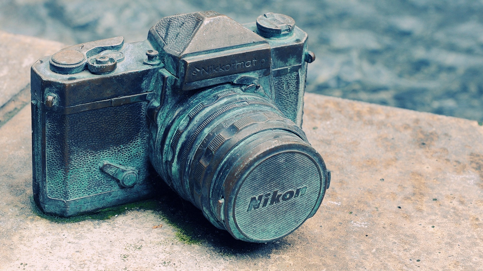Nikon, Macchina fotografica, Statua di bronzo, Retrò, Full HD, sfondo desktop