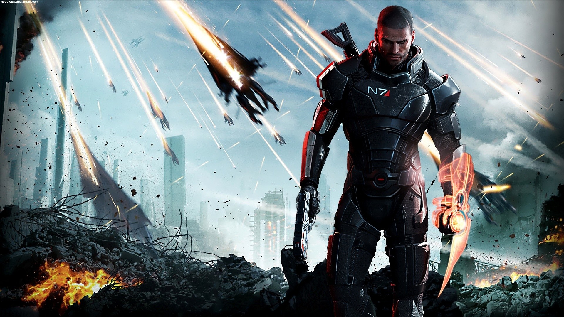 Comandante Shepard, Mass Effect 3, Mass Effect, N7, Invasione, Full HD, sfondo desktop