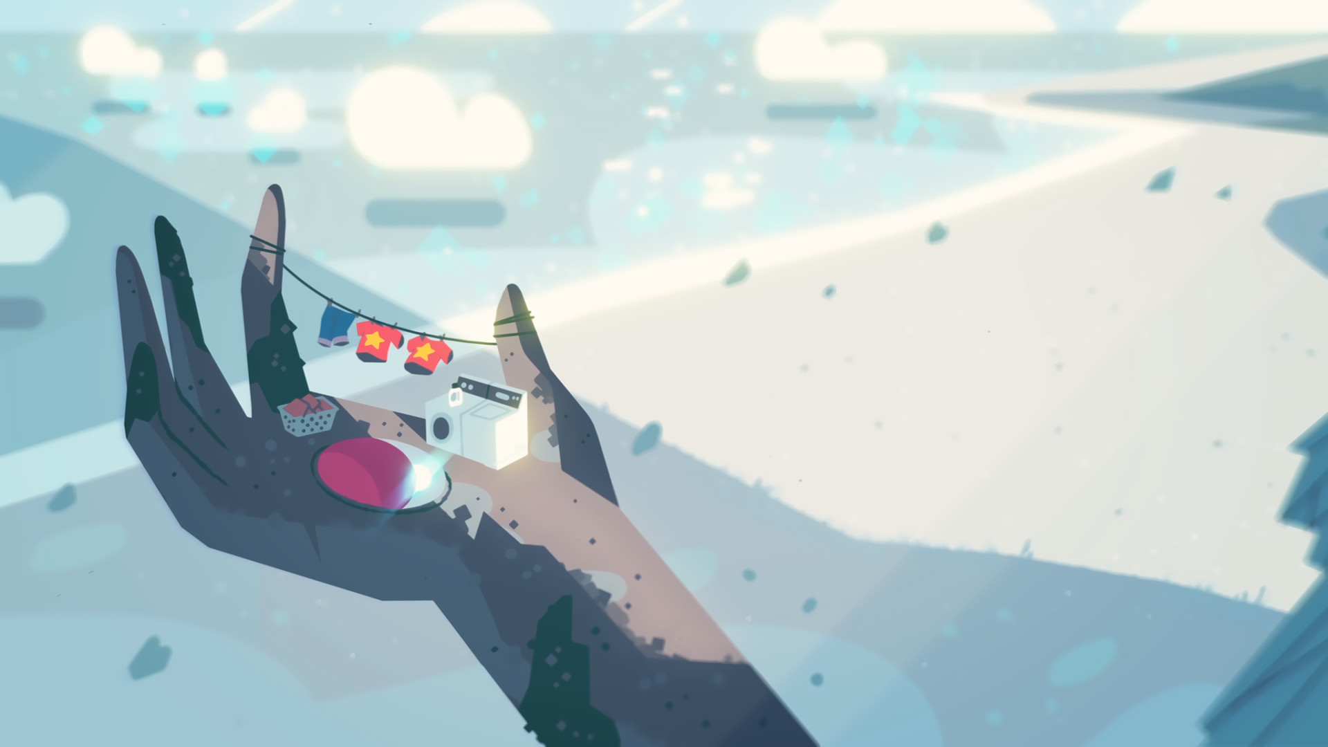 Steven Universe, Mano del Tempio, Bianco, Minimalista, 16:9 Full HD, sfondo widescreen