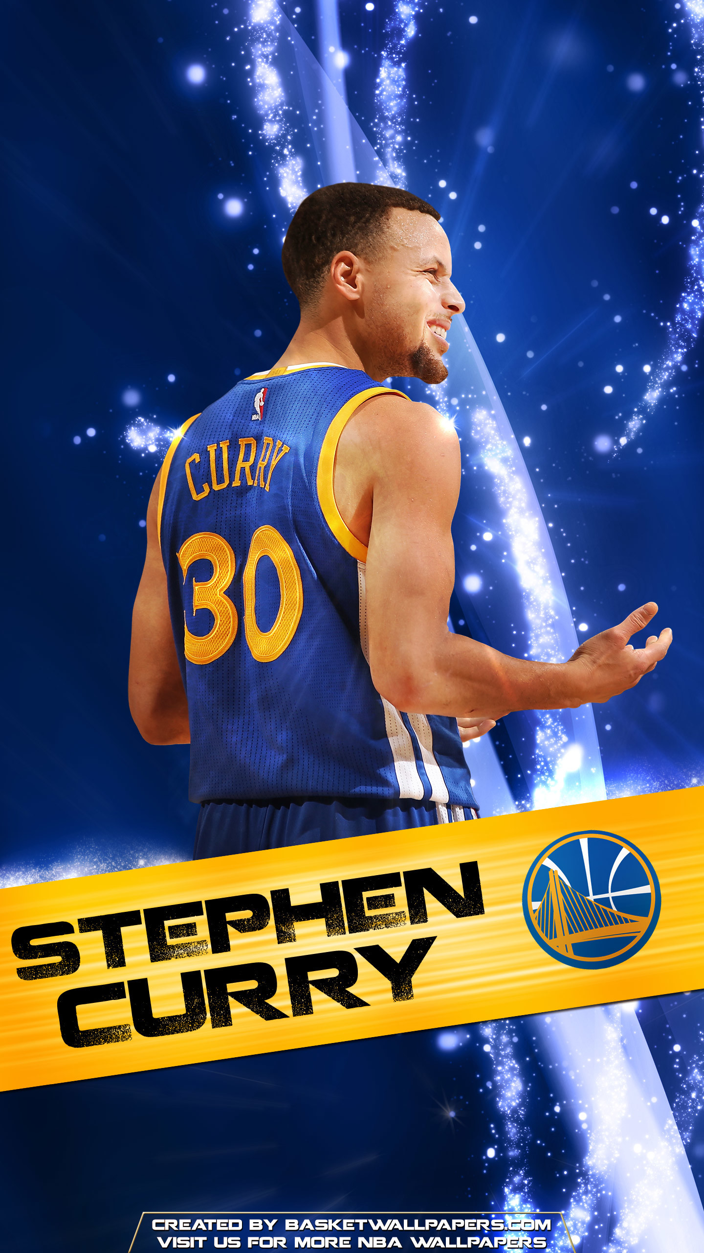 Stephen Curry, Golden State Warriors, Numero 30, Blu, QHD+, sfondo verticale per cellulare