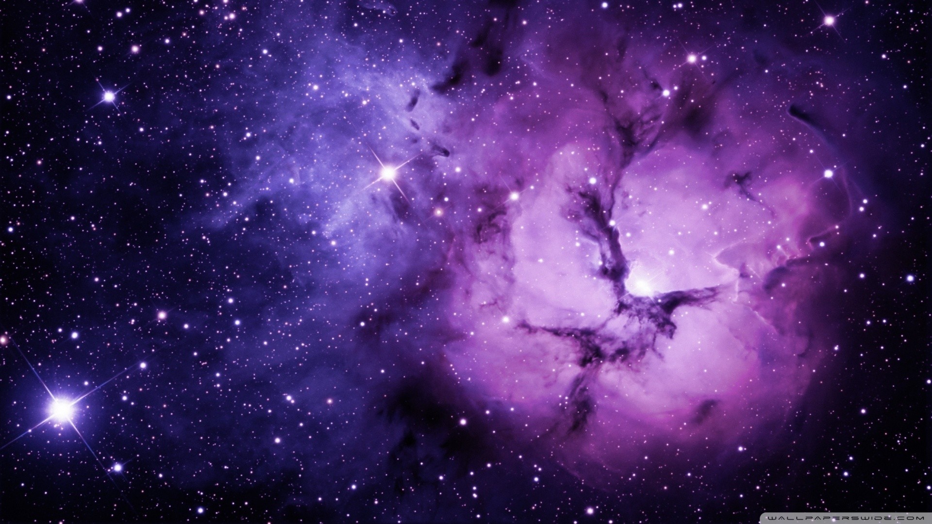 Nebulosa Trifida, M20, Nebulosa, Viola, Full HD, sfondo desktop