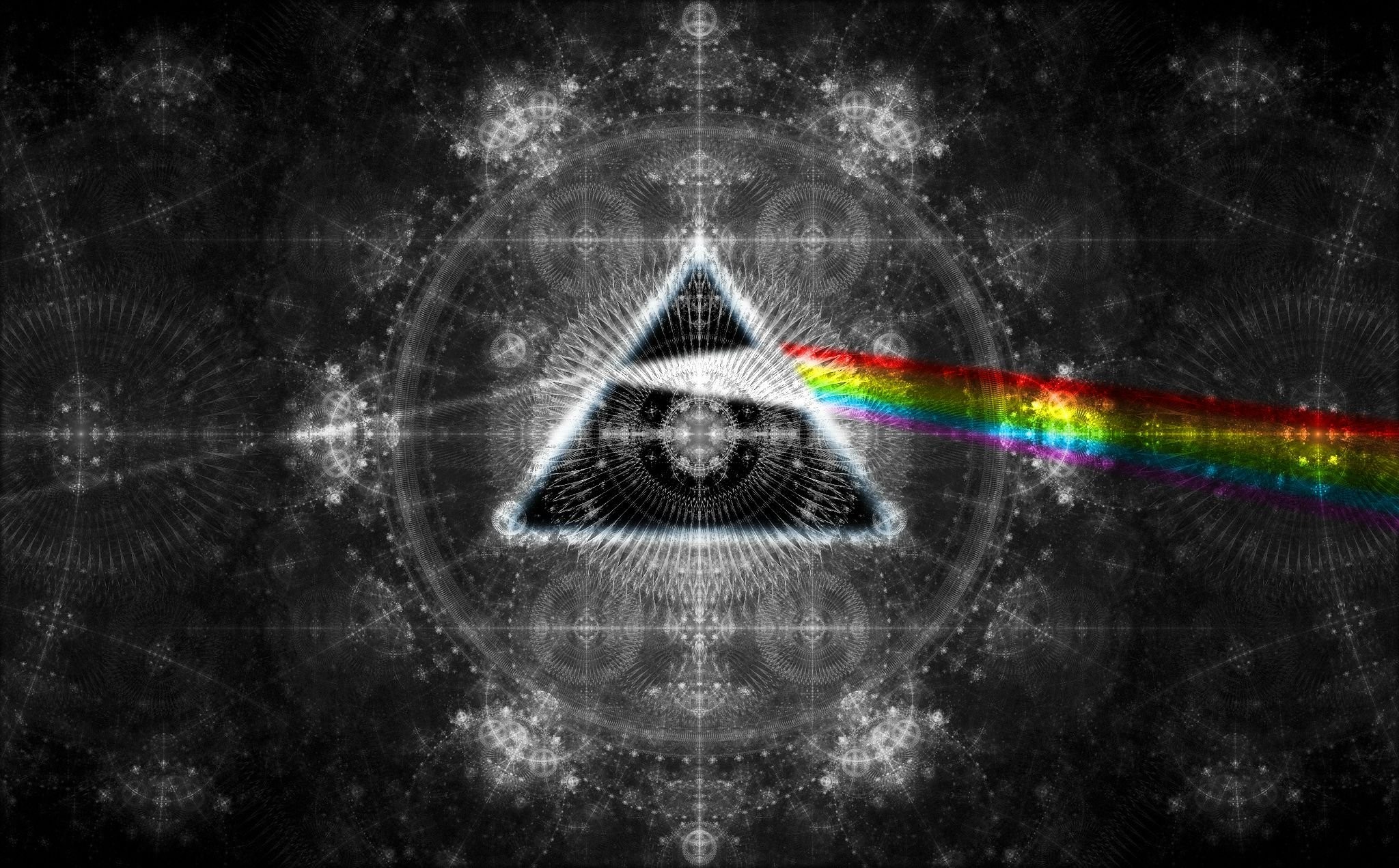 Pink Floyd, Prisma, Arcobaleno, Frattale, 2048x1271, sfondo MacBook Pro