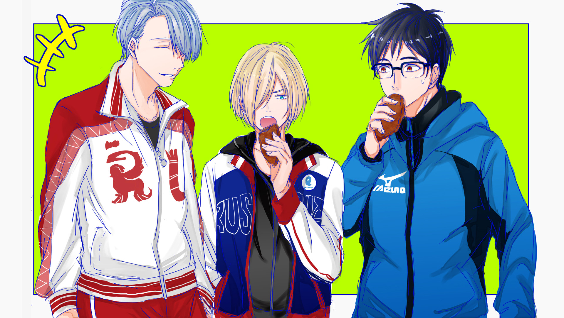 Victor Nikiforov, Yuri Plisetsky, Yuri Katsuki, Yuri!!! on Ice, Tute sportive, sfondo desktop