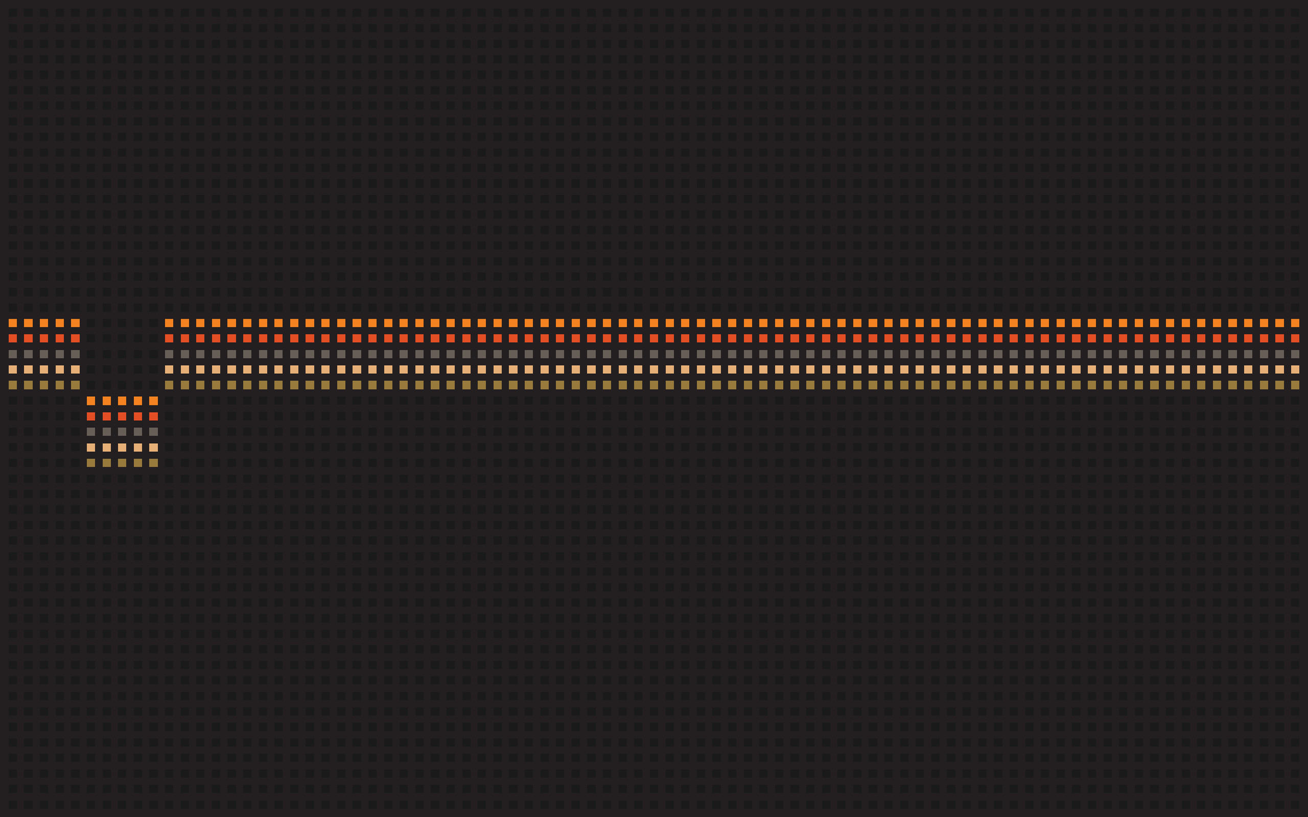 Pixel, Punti arancioni, Sfondo scuro, Minimalista, 2K, wallpaper per PC