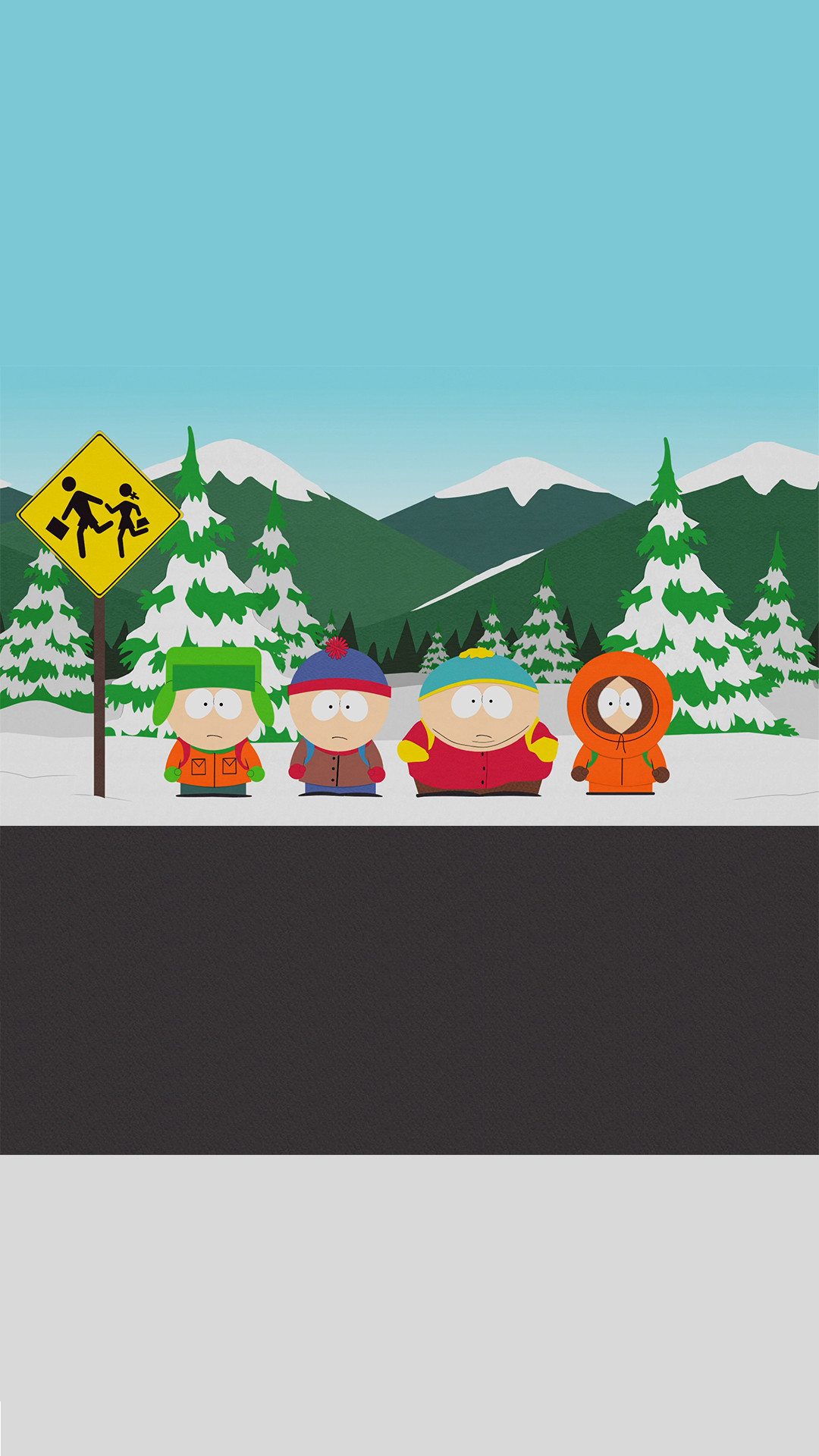 South Park, Personaggi, Neve, Minimalista, wallpaper per iPhone e Android