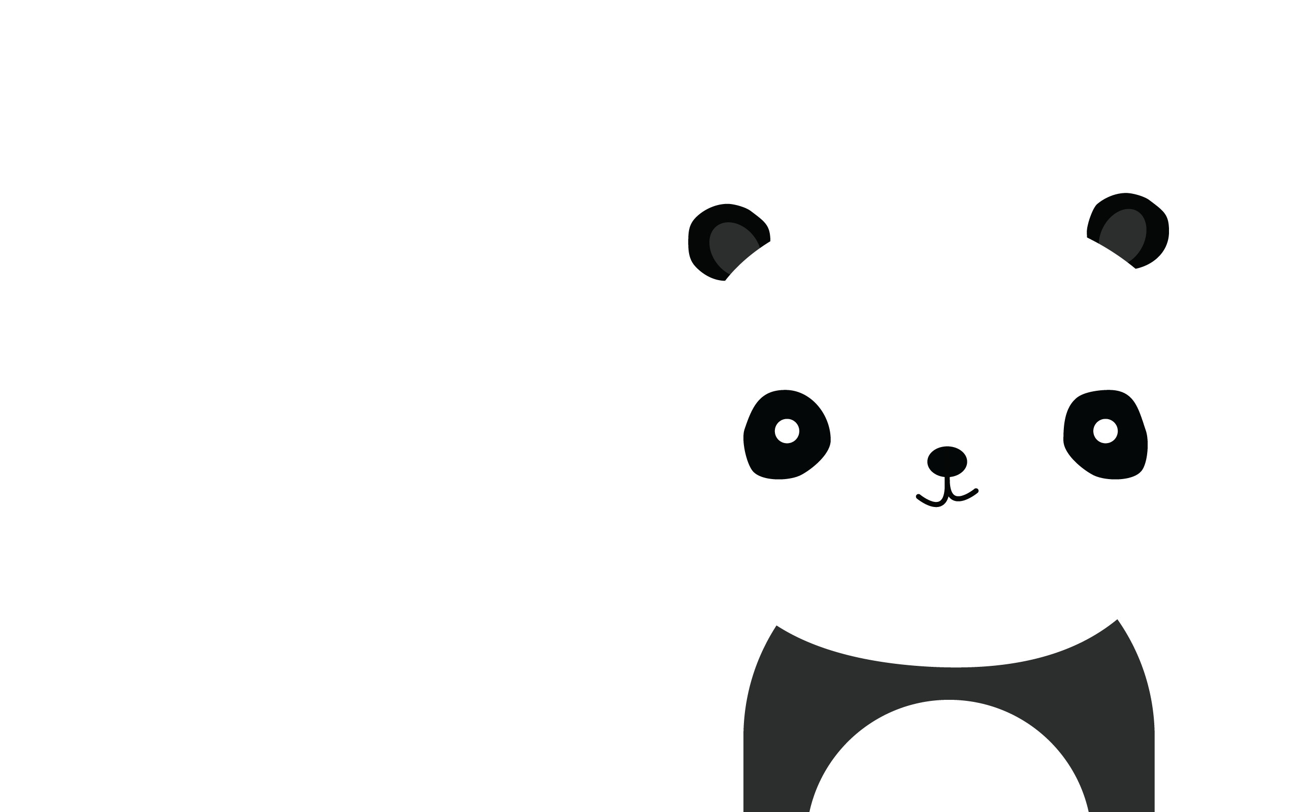 Panda, Minimalista, Sfondo bianco, 2K, wallpaper per portatile