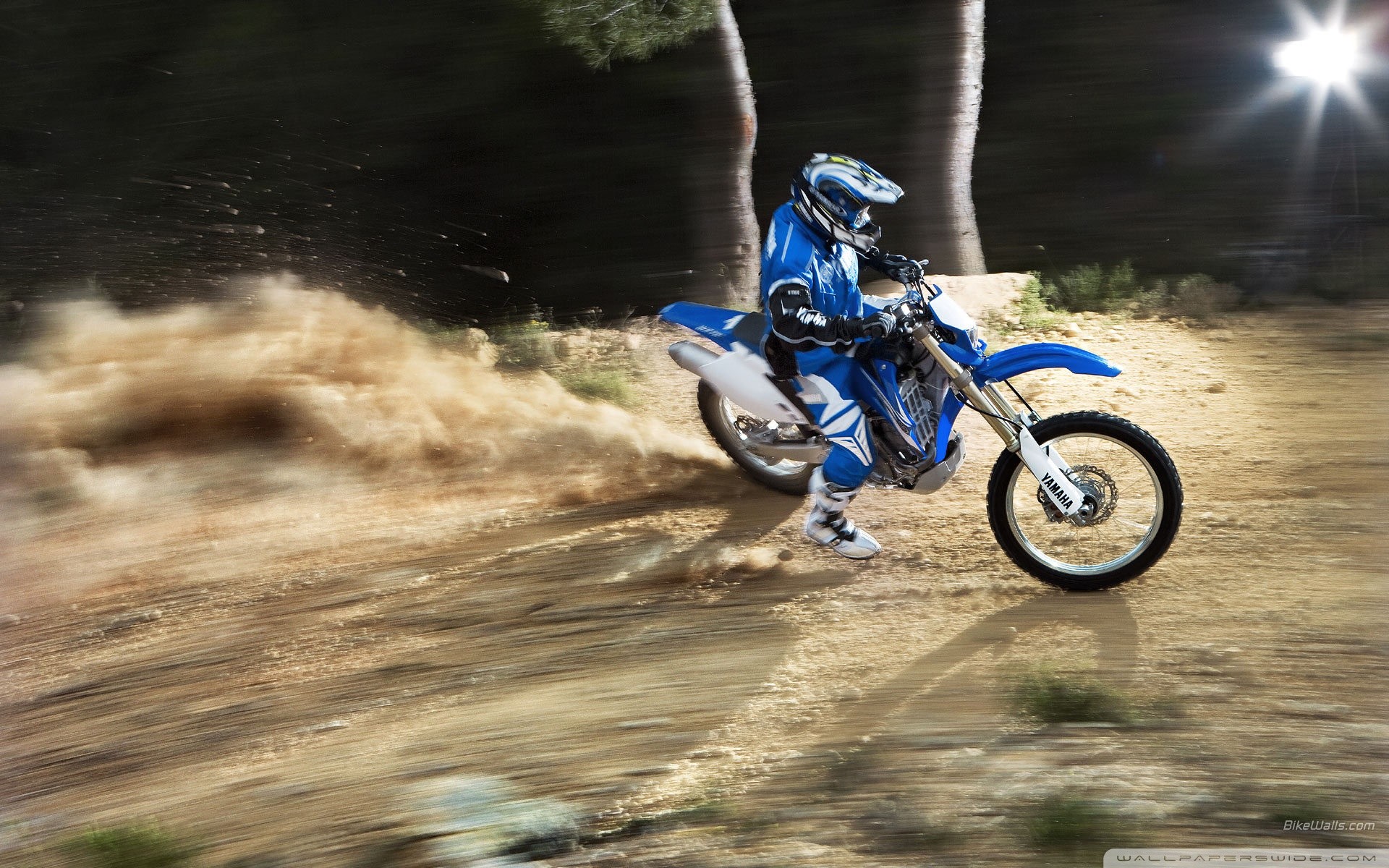 Yamaha YZ, Motocross, Polvere, Notte, Pista, 1920x1200, immagine di sfondo