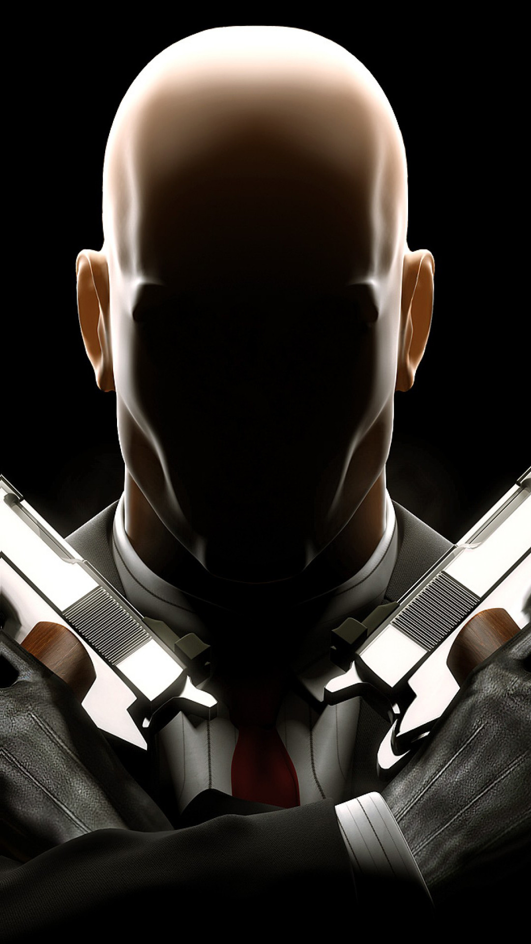 Hitman: Absolution, Agente 47, Pistole, Sfondo nero, 1080x1920, schermata di blocco iPhone